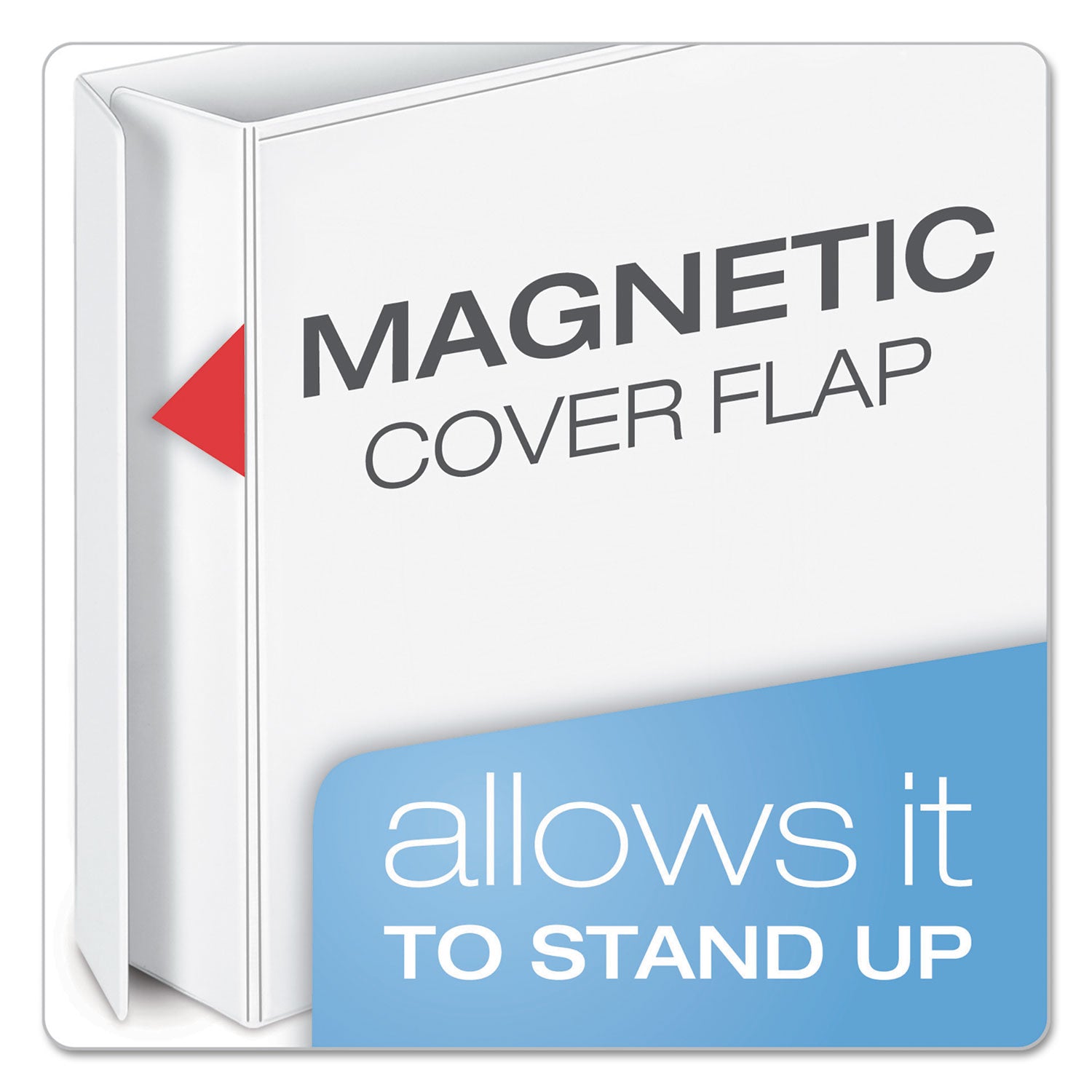 FreeStand Easy Open Locking Slant-D Ring Binder, 3 Rings, 4" Capacity, 11 x 8.5, White -