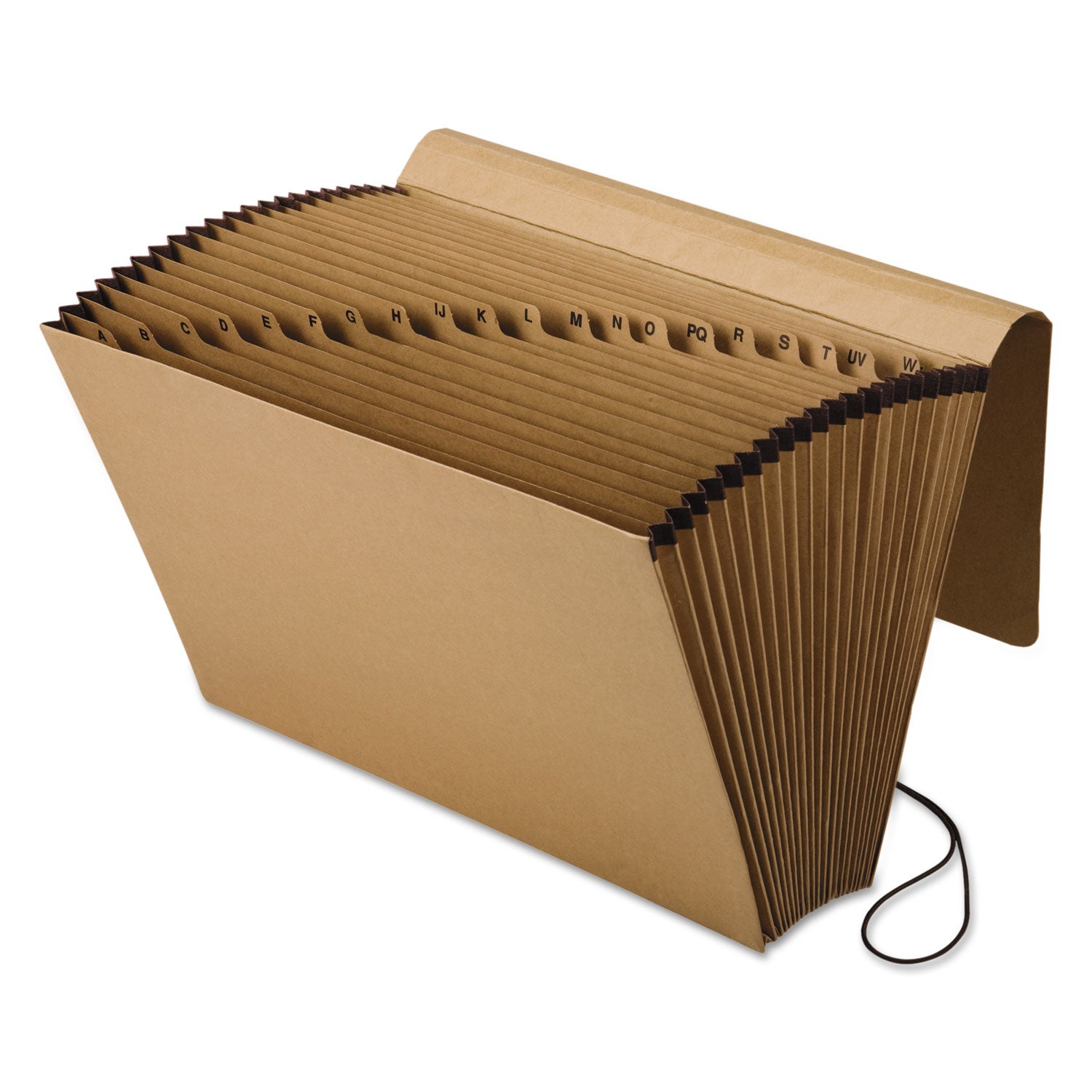 Kraft Indexed Expanding File, 21 Sections, Elastic Cord Closure, 1/21-Cut Tabs, Legal Size, Brown -