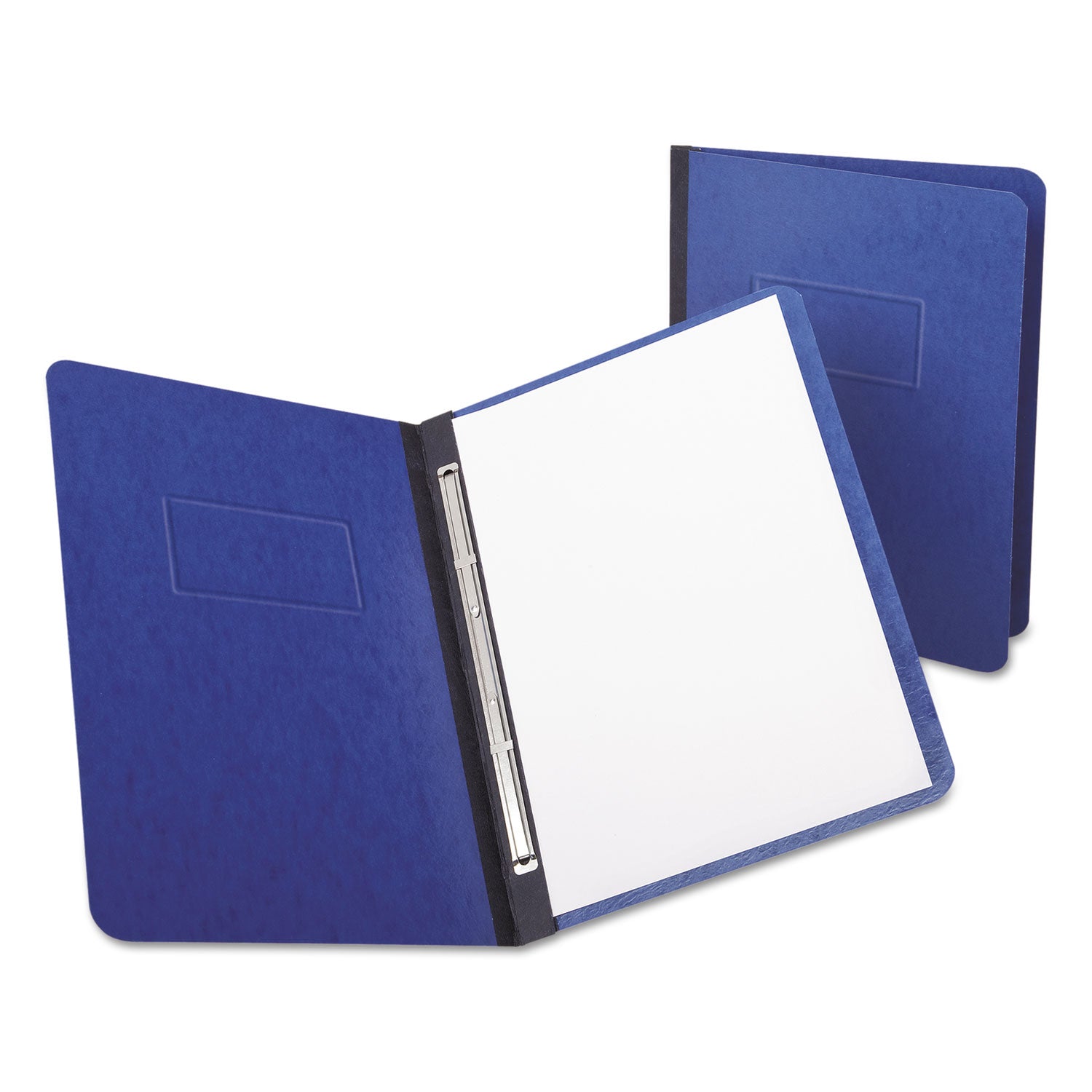 Heavyweight PressGuard and Pressboard Report Cover w/Reinforced Side Hinge, 2-Prong Fastener, 3" Cap., 8.5 x 11, Dark Blue -