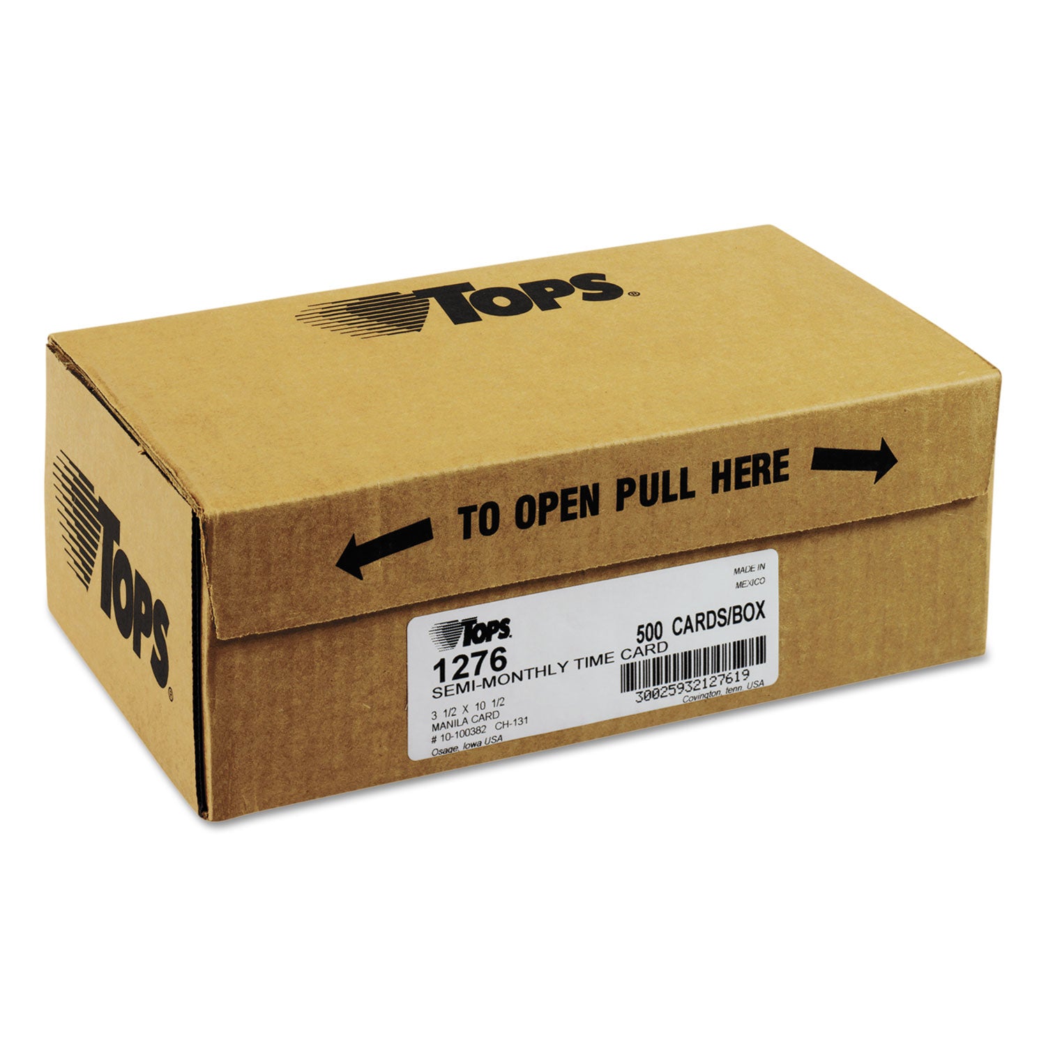 Time Clock Cards, Replacement for 10-100382/1950-9631, Two Sides, 3.5 x 10.5, 500/Box -