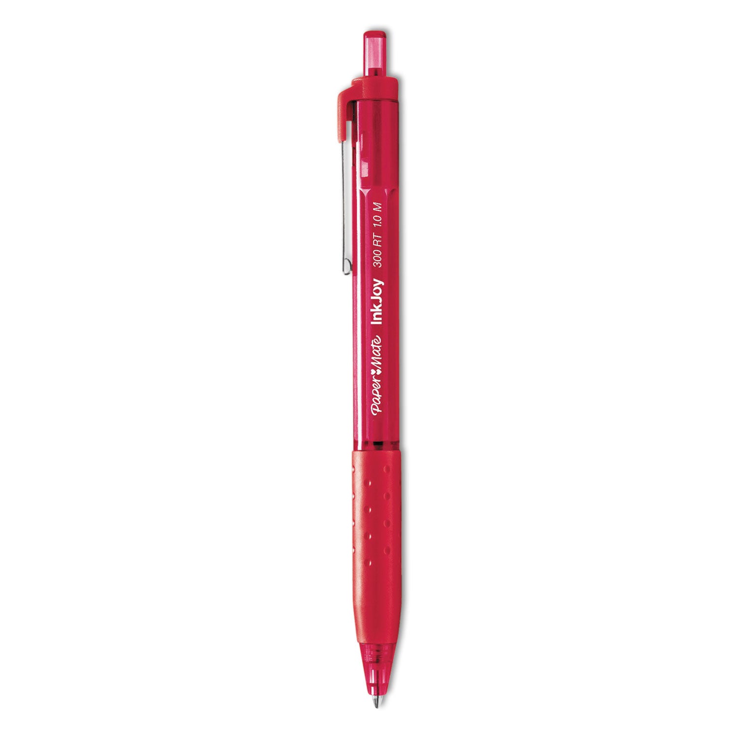 inkjoy-300-rt-ballpoint-pen-refillable-retractable-medium-1-mm-red-ink-red-barrel-dozen_pap1951258 - 1