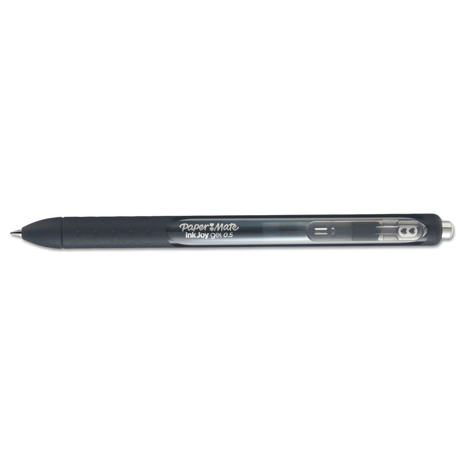 InkJoy Gel Pen, Retractable, Fine 0.5 mm, Black Ink, Black Barrel, Dozen -