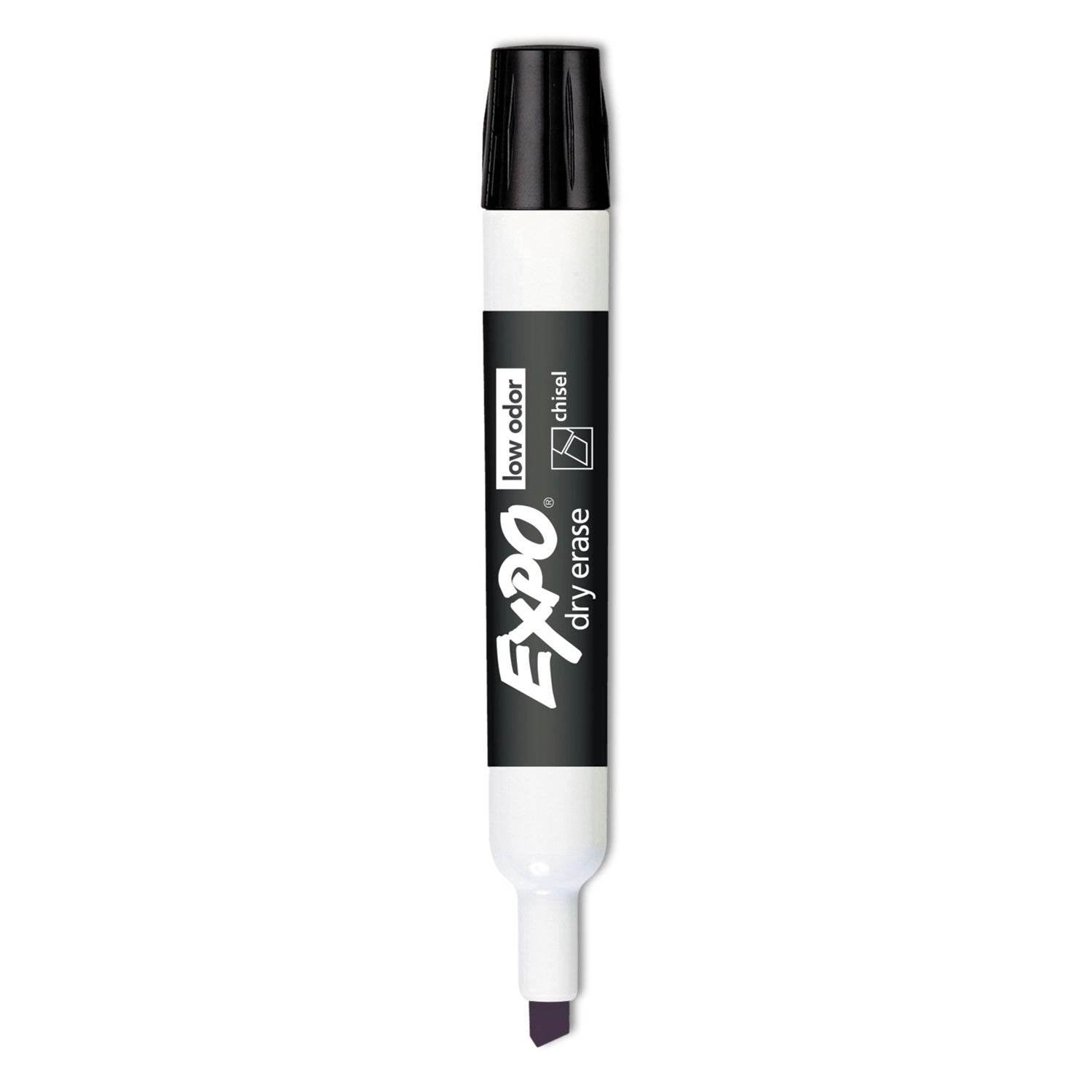 Low-Odor Dry-Erase Marker, Broad Chisel Tip, Black, Dozen -