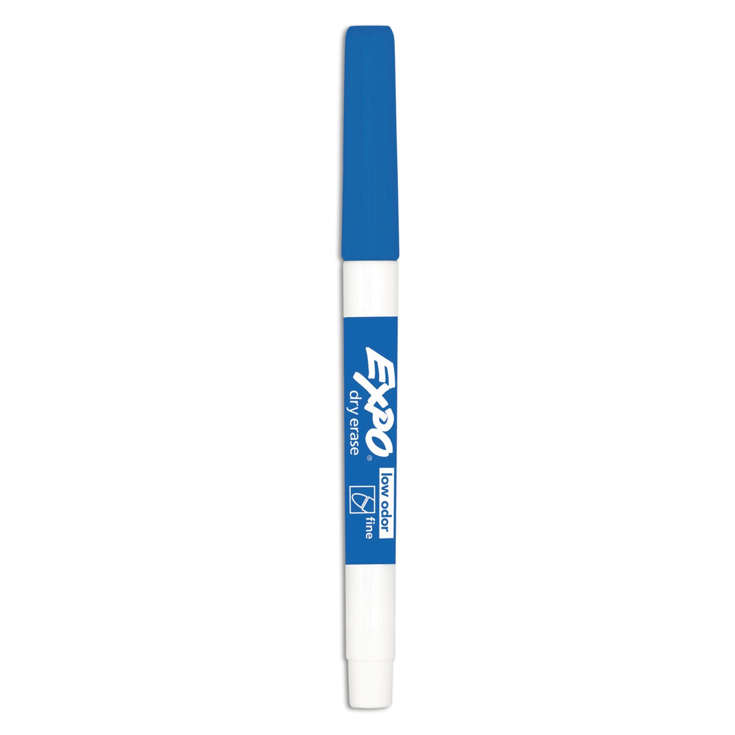 Low-Odor Dry-Erase Marker, Fine Bullet Tip, Blue, Dozen -