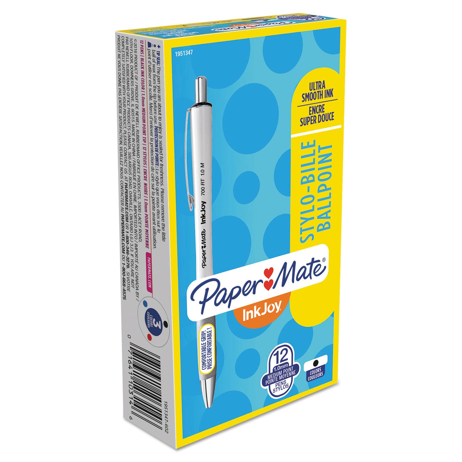 inkjoy-700-rt-ballpoint-pen-retractable-medium-1-mm-black-ink-white-gray-barrel-dozen_pap1951347 - 2