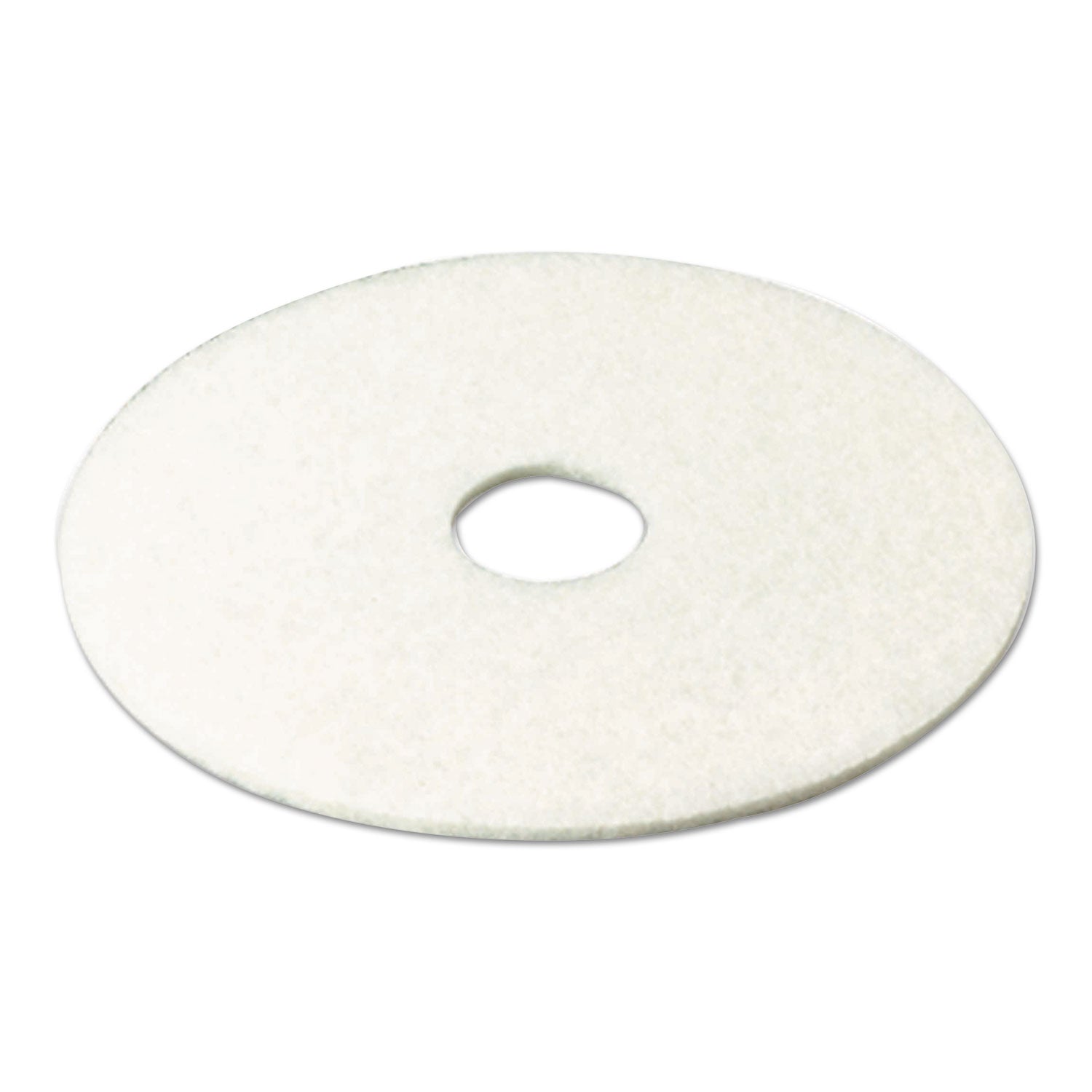 Low-Speed Super Polishing Floor Pads 4100, 16" Diameter, White, 5/Carton -