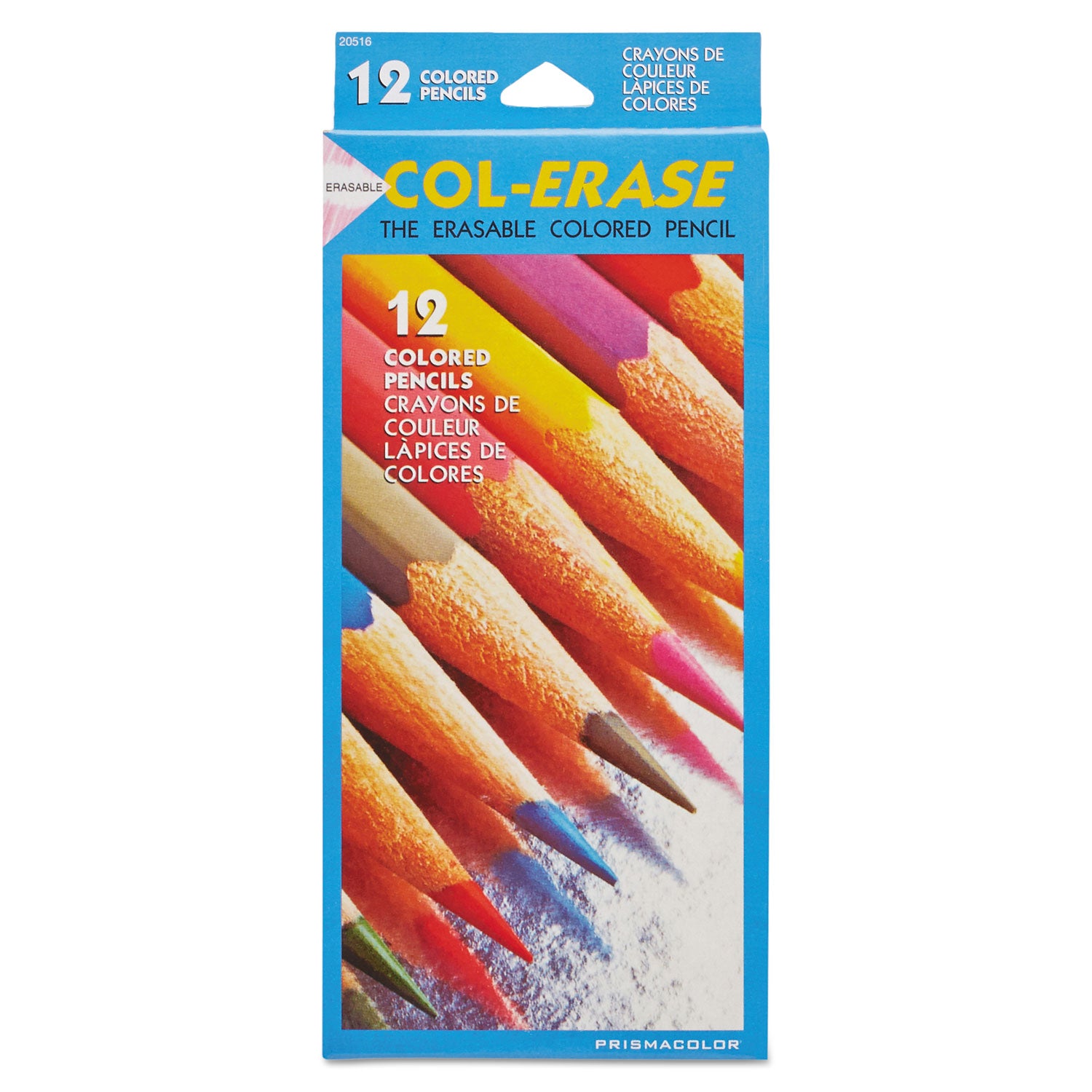 Col-Erase Pencil with Eraser, 0.7 mm, 2B, Assorted Lead and Barrel Colors, Dozen -