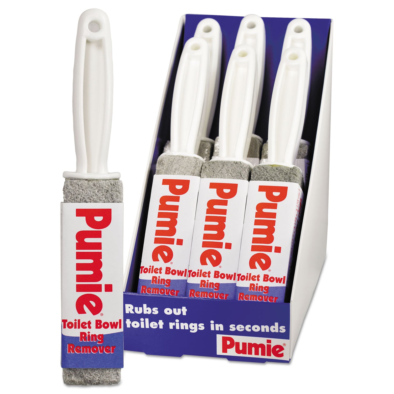 Toilet Bowl Ring Remover with Handle, 1.25 x 5, Gray, 6/Pack -