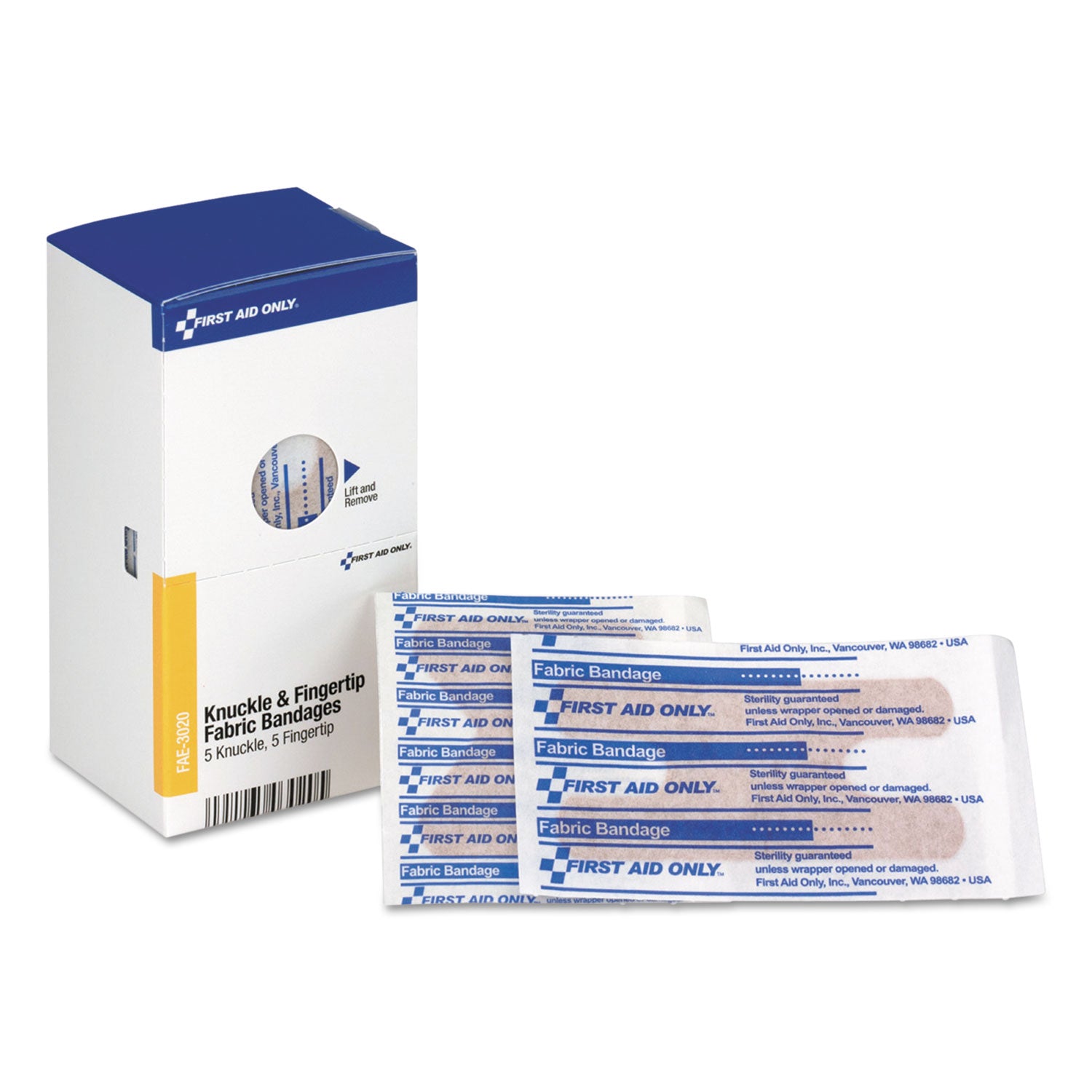 Knuckle and Fingertip Bandages, Sterilized, 5 Knuckle, 5 Fingertip, 10/Box -