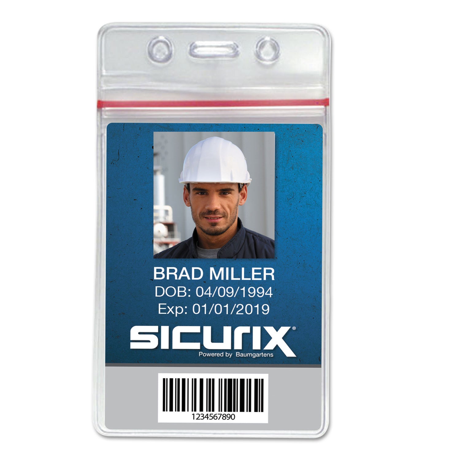 Sealable Cardholder, Vertical, 2.62 x 3.75, Clear, 50/Pack -