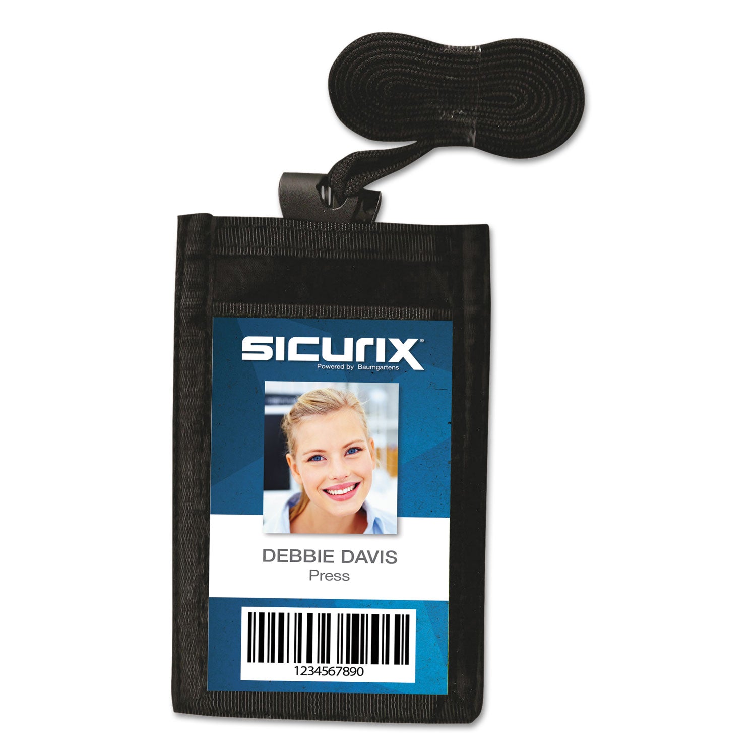 Sicurix ID Neck Pouch, Vertical, 3 x 4 3/4, Black -