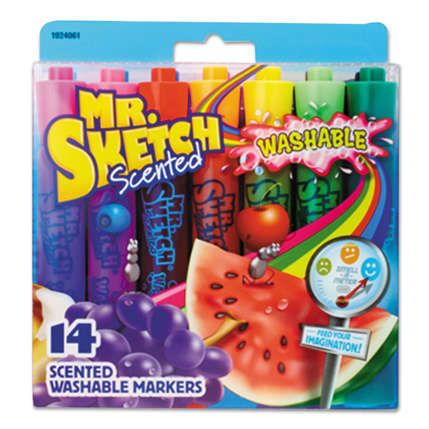 Washable Markers, Broad Chisel Tip, Assorted Colors, 14/Set -