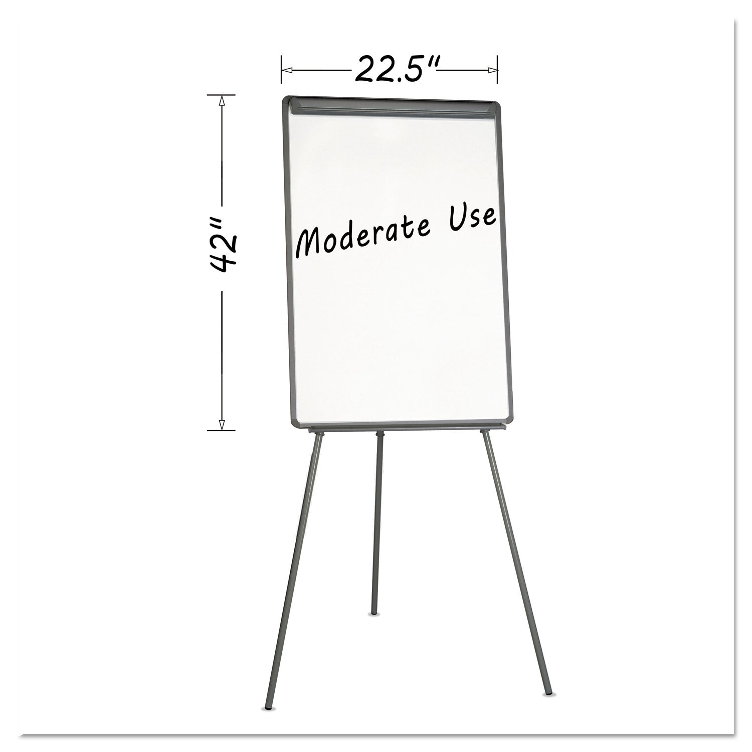 Basic Tripod Melamine Presentation Easel, 22.5 x 42, White/Black -