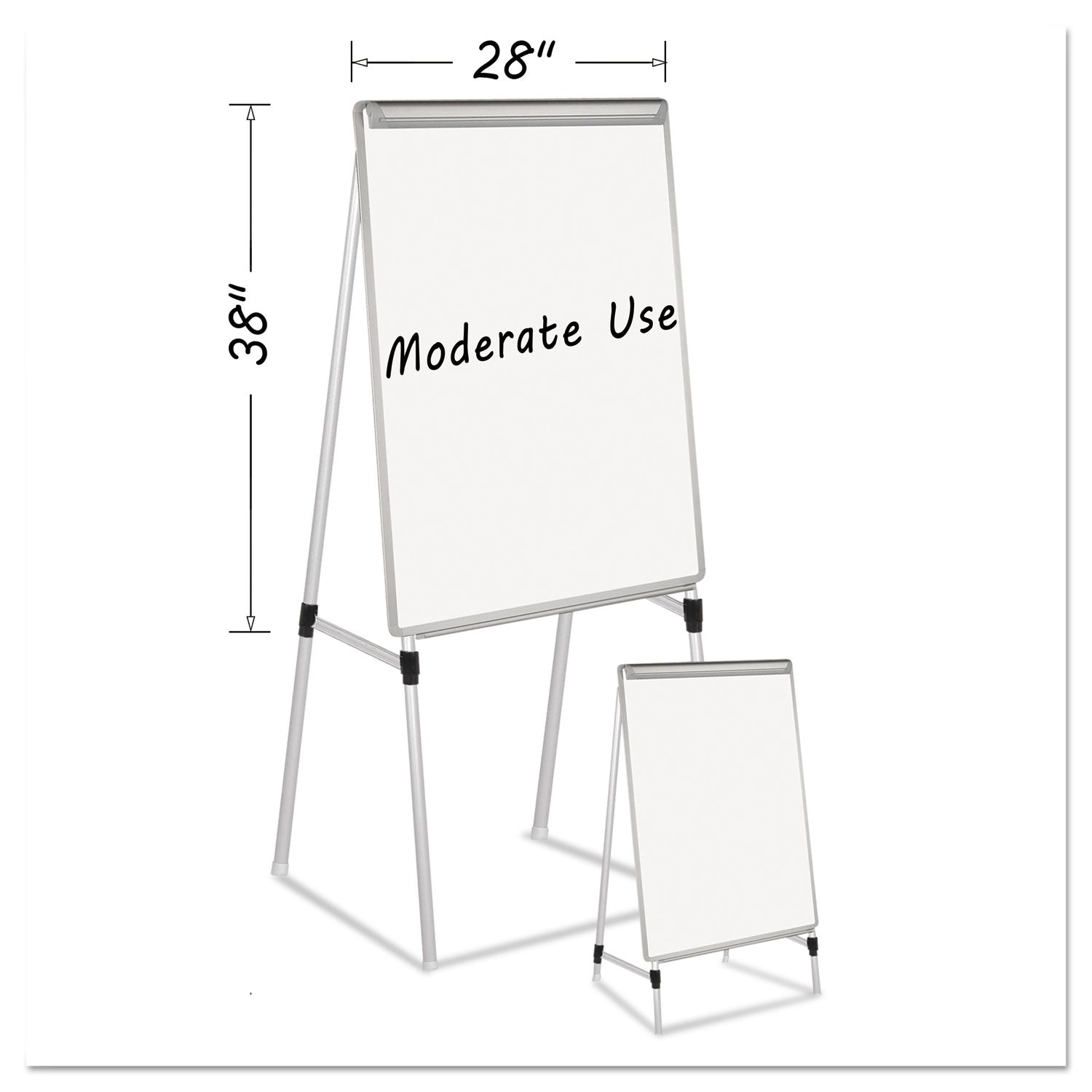 silver-easy-clean-dry-erase-quad-pod-presentation-easel-45-to-79-high-silver_bvcea2300335mv - 1