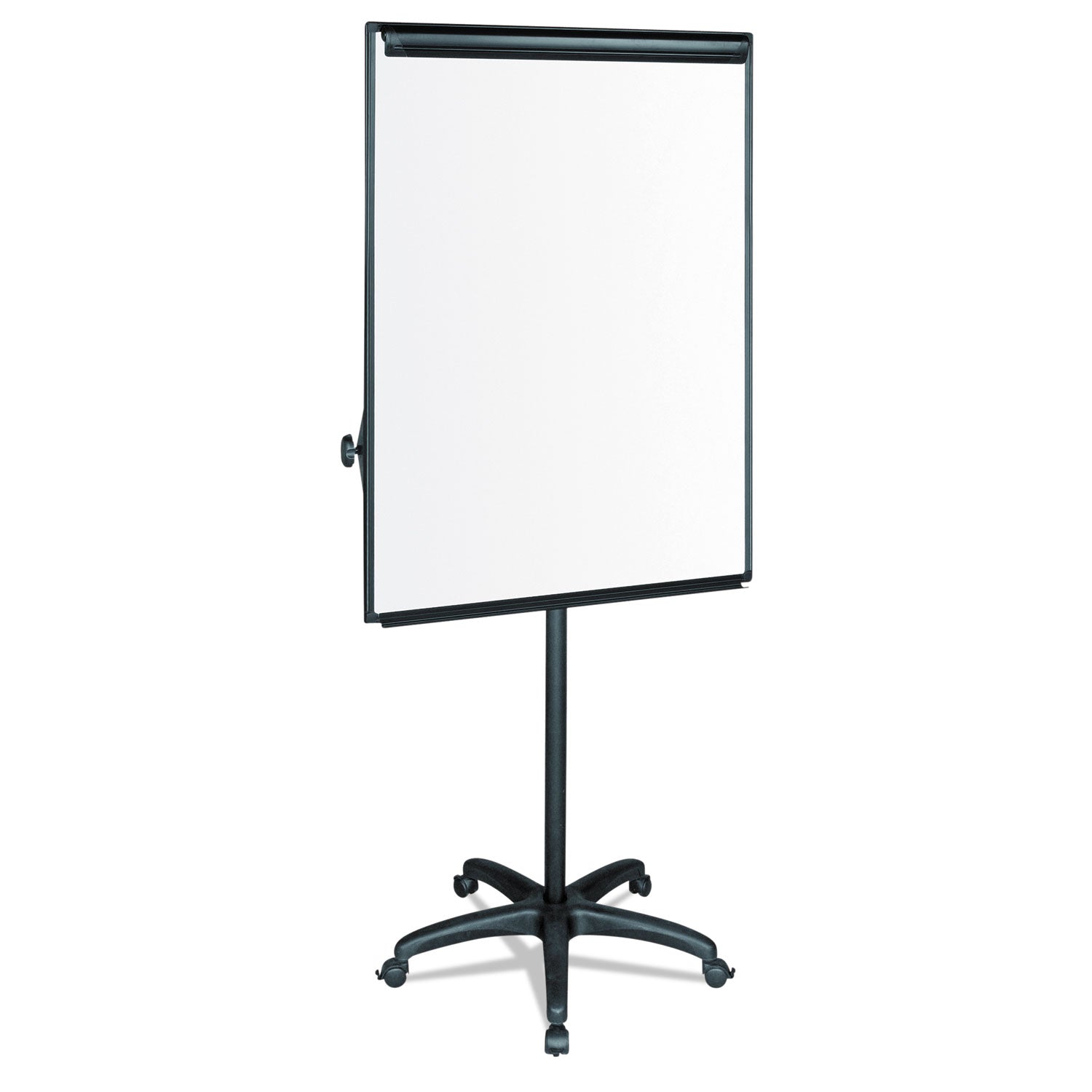 Silver Easy Clean Dry Erase Mobile Presentation Easel, 44" to 75.25" High -