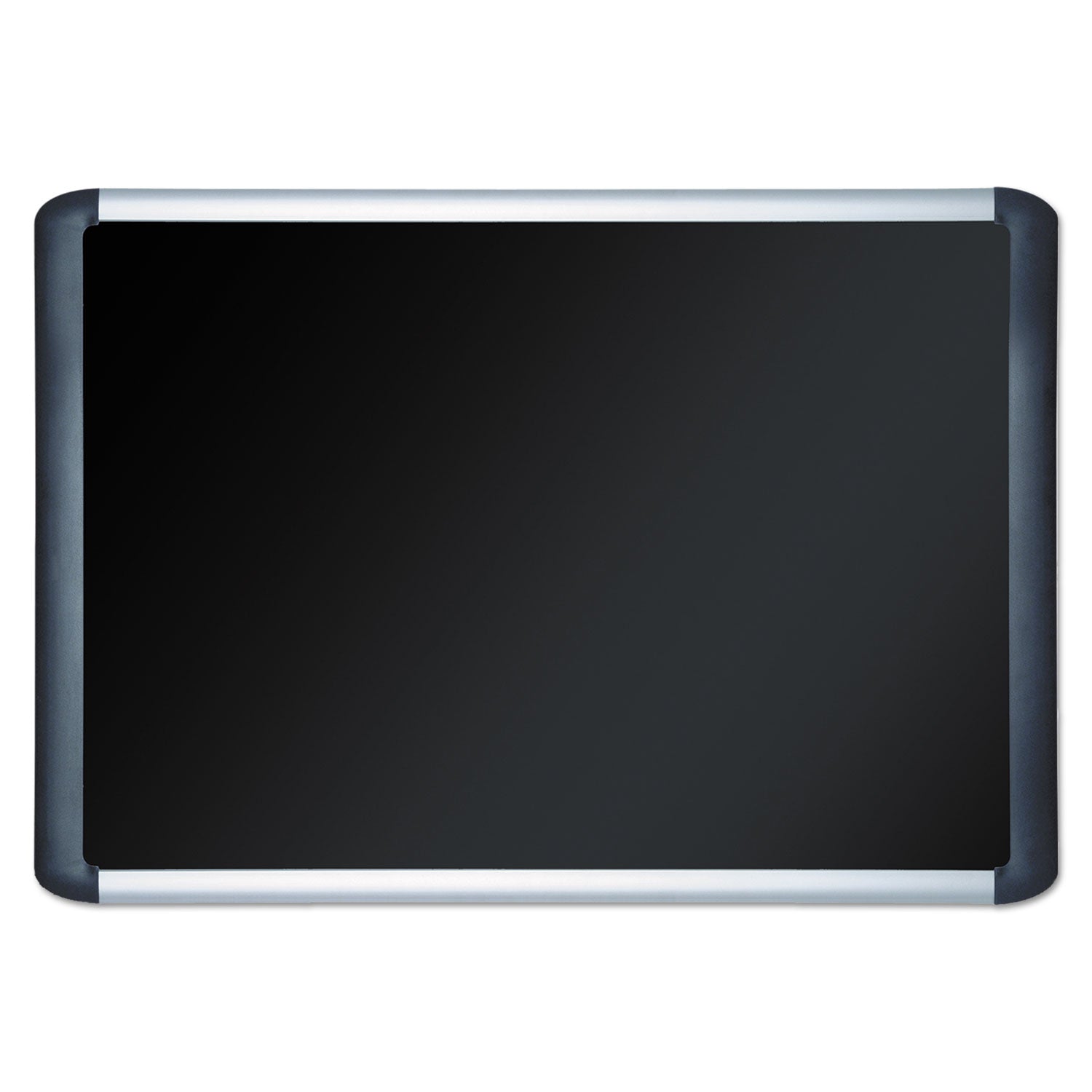 Soft-touch Bulletin Board, 36 x 24, Black Fabric Surface, Aluminum/Black Aluminum Frame -