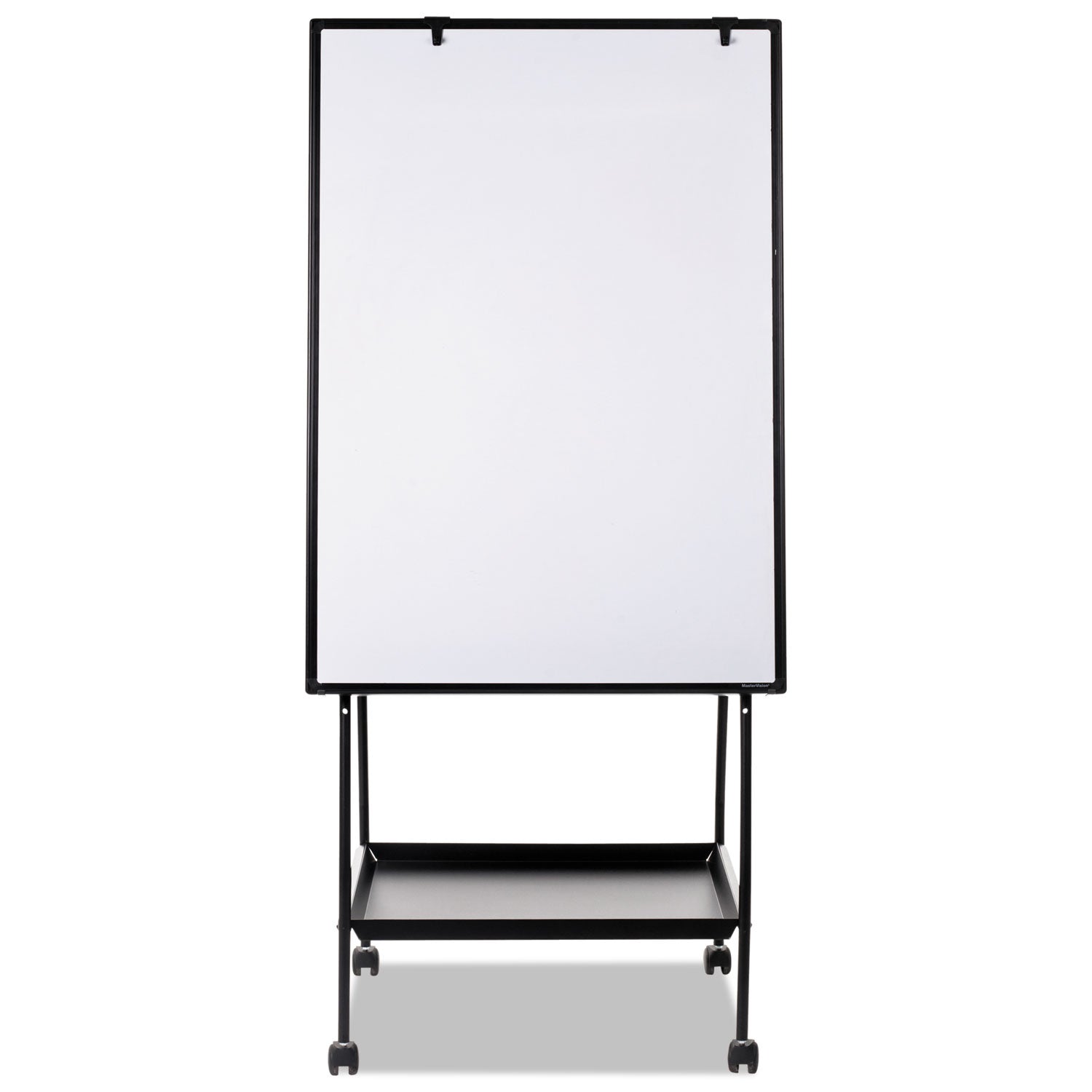 Creation Station Magnetic Dry Erase Board, 29.5 x 74.88, White Surface, Black Metal Frame -