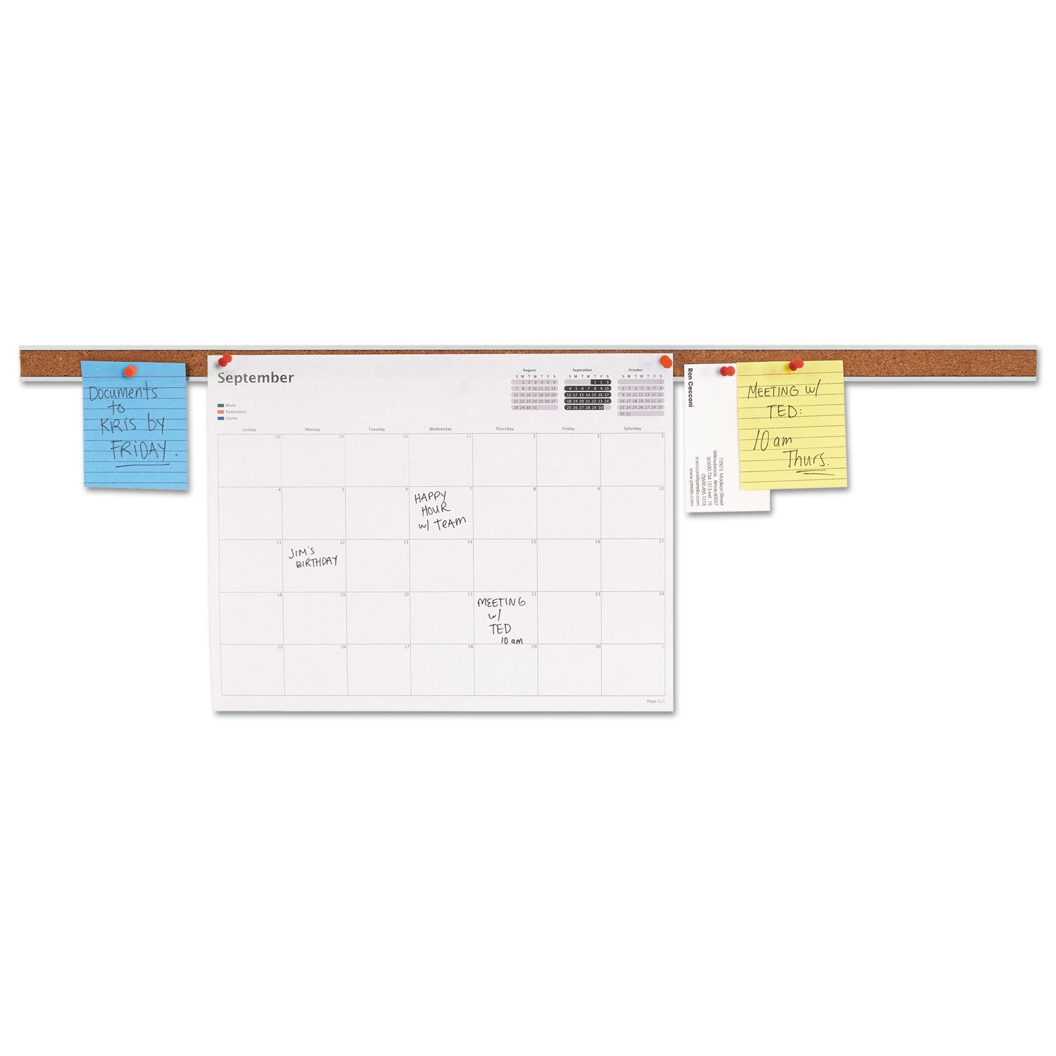 cork-bulletin-bar-24-x-1-brown-surface-silver-aluminum-frame_unv43424 - 1