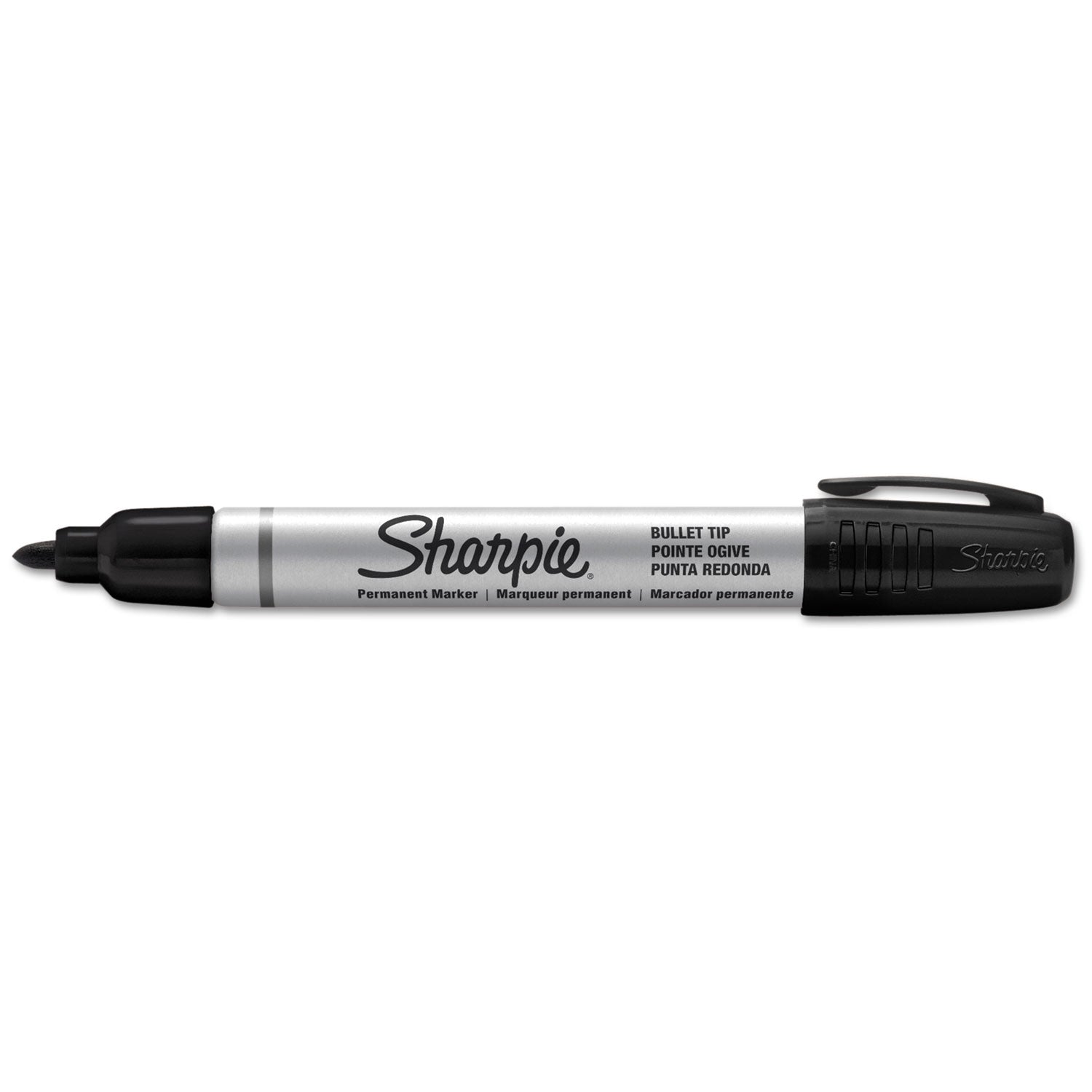 Durable Metal Barrel Permanent Marker, Medium Bullet Tip, Black -