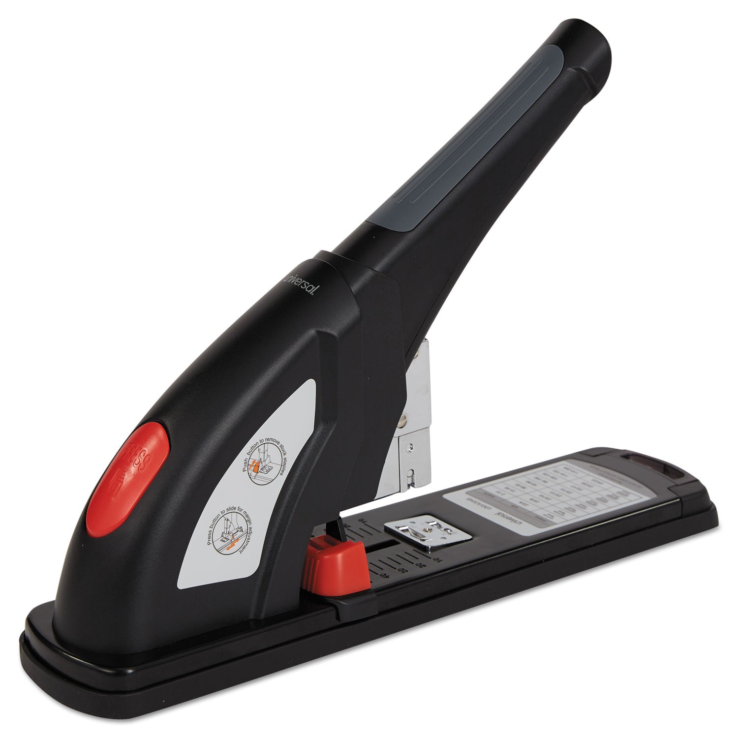 Heavy-Duty Stapler, 200-Sheet Capacity, Black/Graphite/Red -