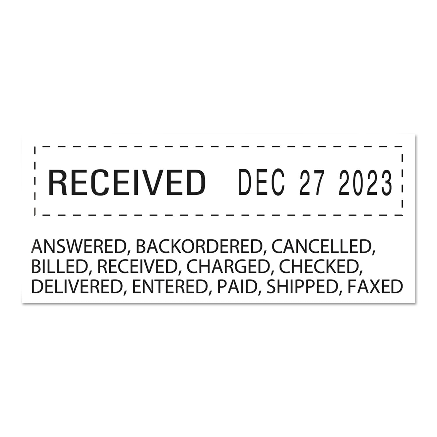 Rubber 11-Message Dial-A-Phrase Date Stamp, Conventional, 2" x 0.38 -