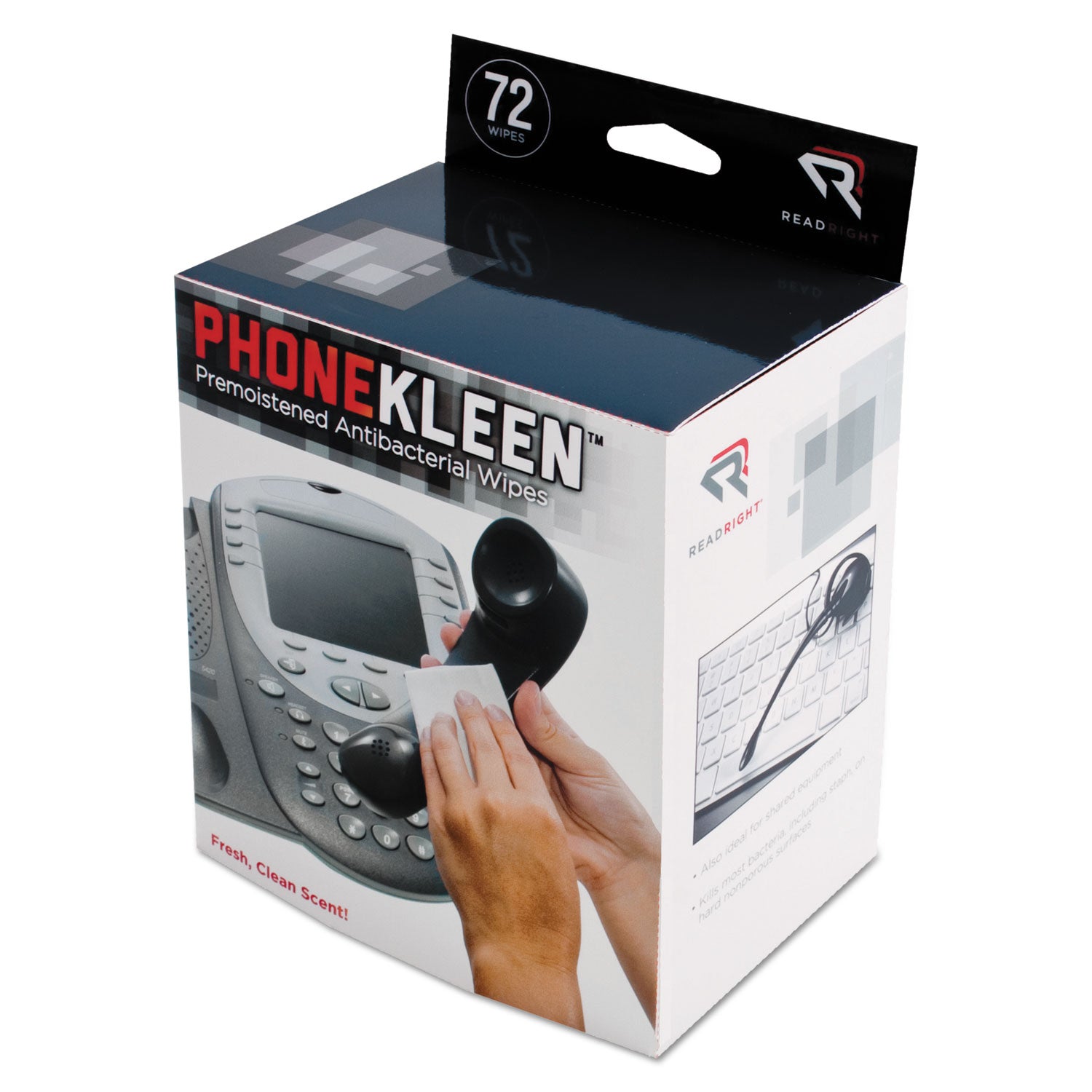PhoneKleen Wet Wipes, Cloth, 5 x 5, 72/Box -