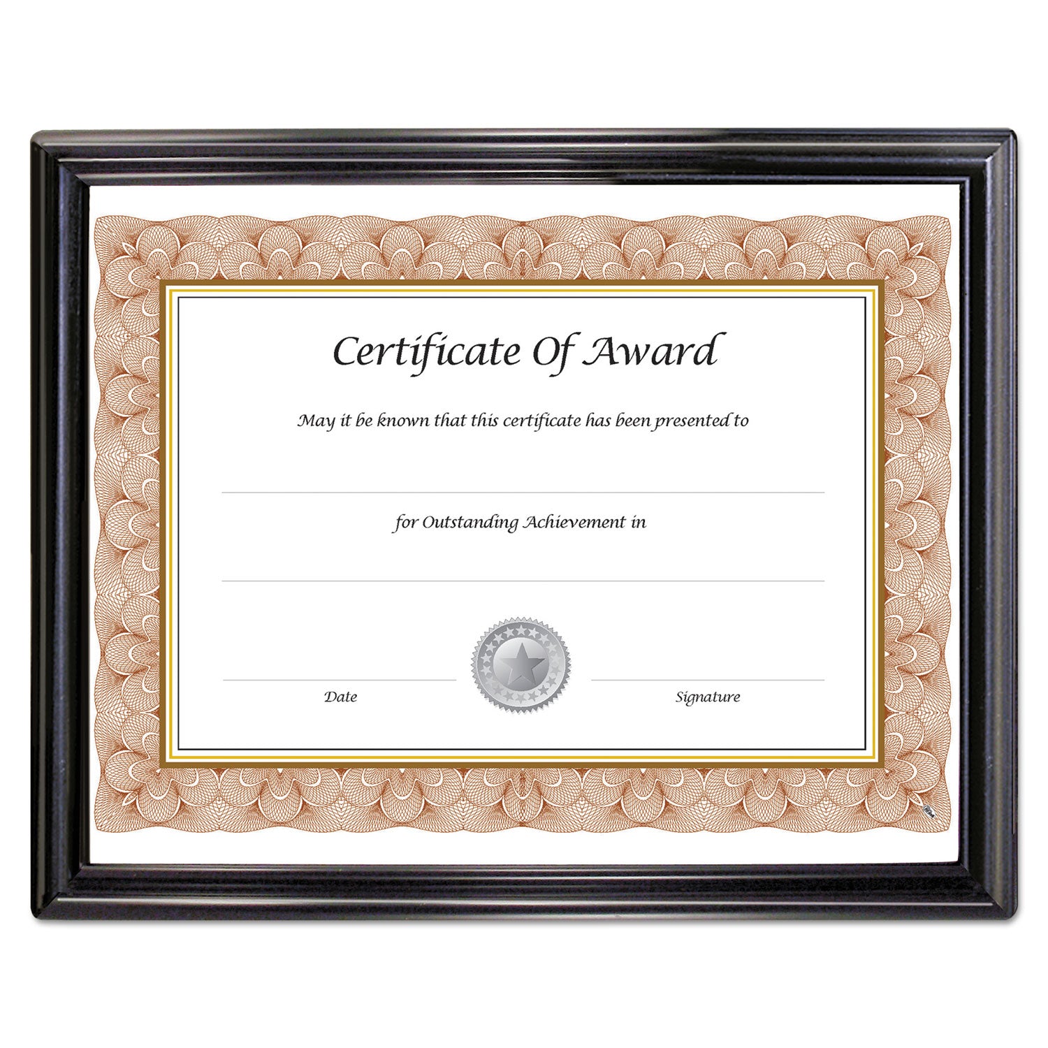 EZ Mount Document Frame with Trim Accent and Plastic Face, Plastic, 8.5 x 11 Insert, Black -