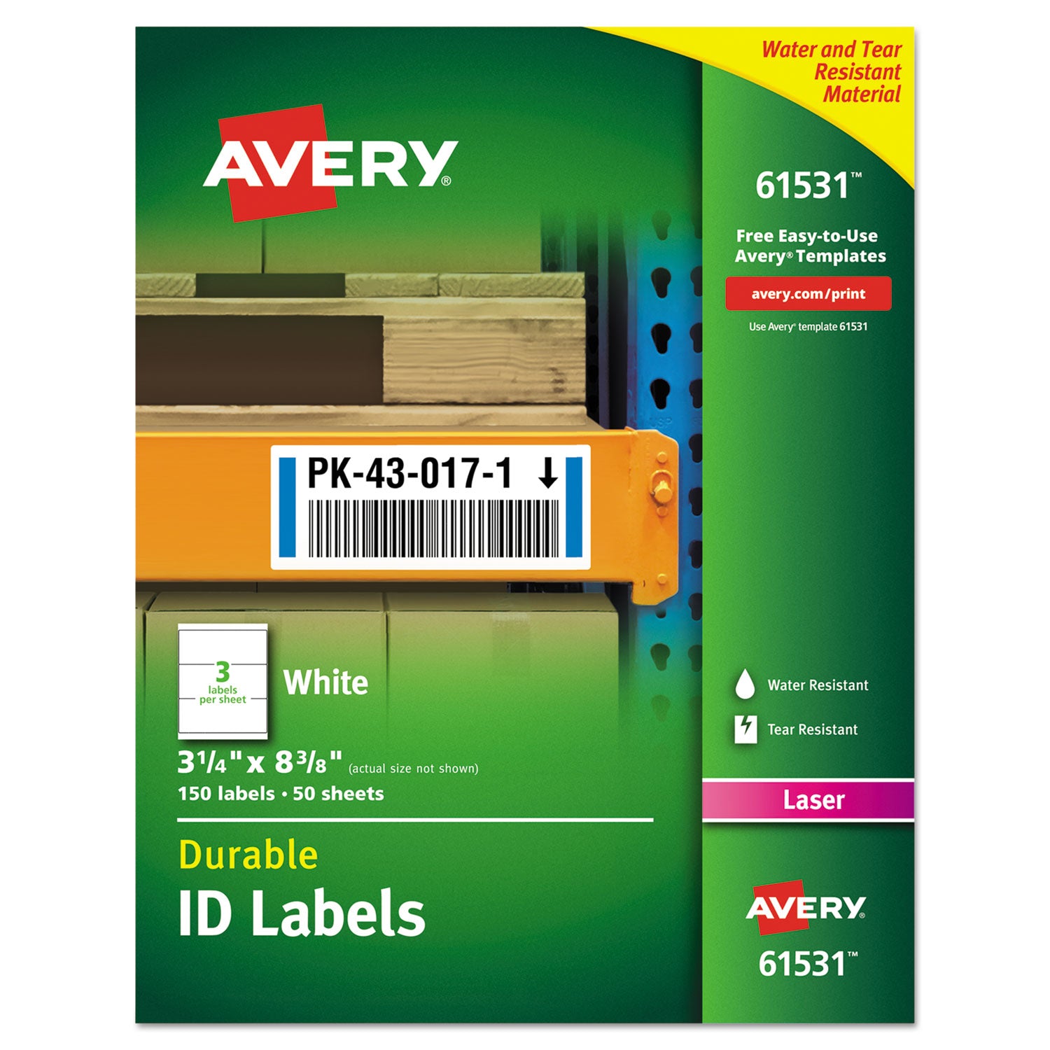 durable-permanent-id-labels-with-trueblock-technology-laser-printers-325-x-838-white-3-sheet-50-sheets-pack_ave61531 - 1