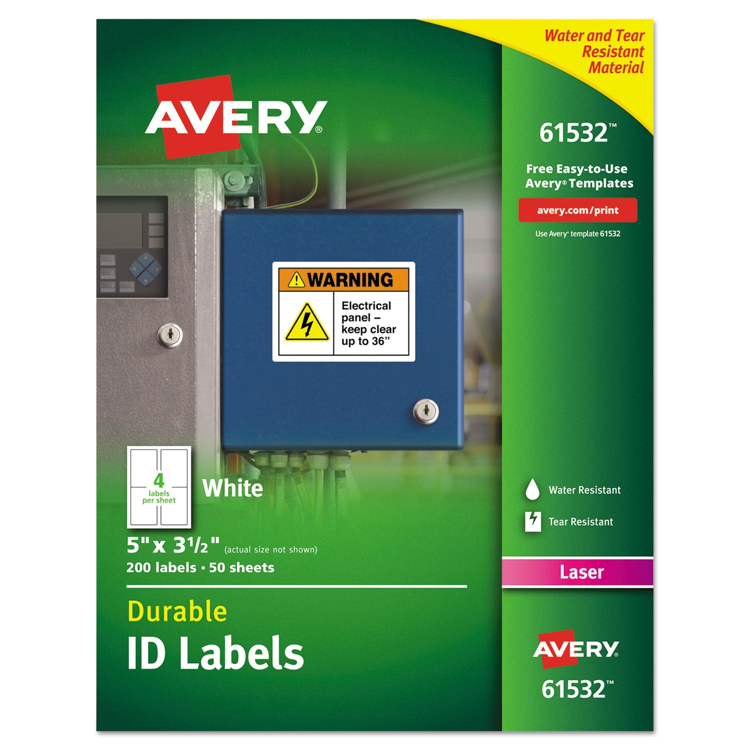 durable-permanent-id-labels-with-trueblock-technology-laser-printers-35-x-5-white-4-sheet-50-sheets-pack_ave61532 - 1