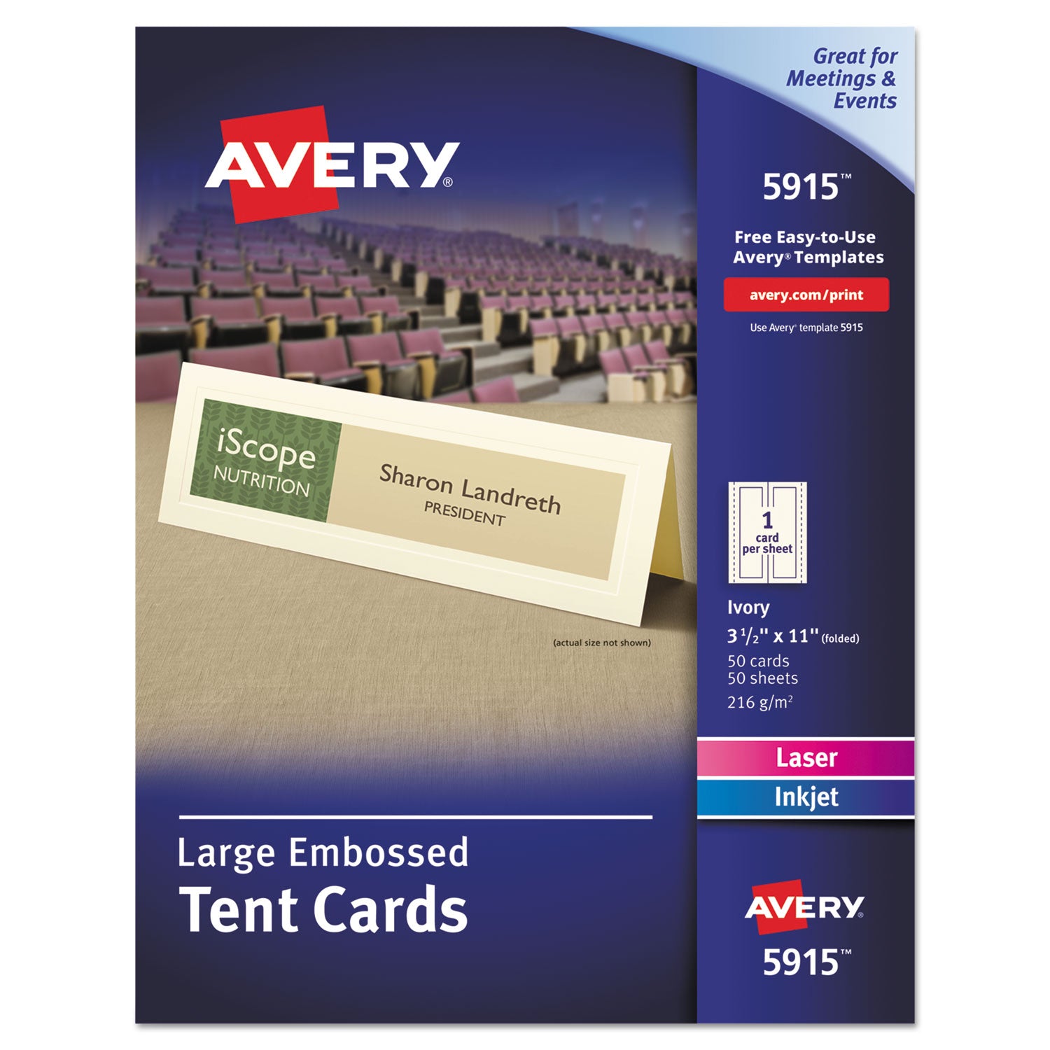 large-embossed-tent-card-ivory-35-x-11-1-card-sheet-50-sheets-pack_ave5915 - 1