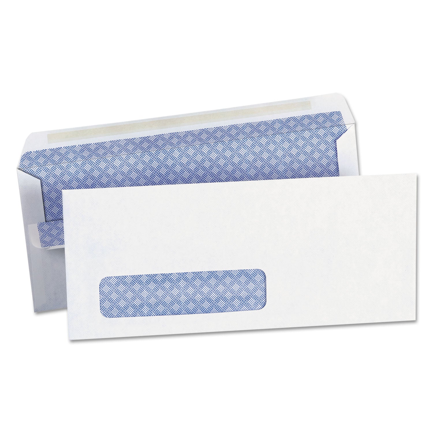 Self-Seal Security Tint Business Envelope, Address Window, #10, Square Flap, Self-Adhesive Closure, 4.13 x 9.5, White, 500/BX -