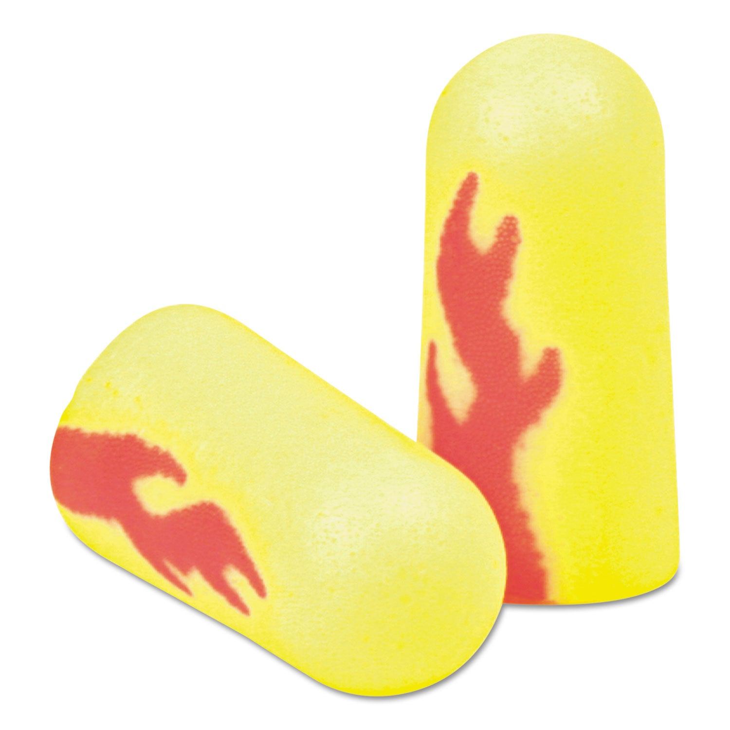 E-A-Rsoft Blasts Earplugs, Cordless, Foam, Yellow Neon/Red Flame, 200 Pairs/Box -