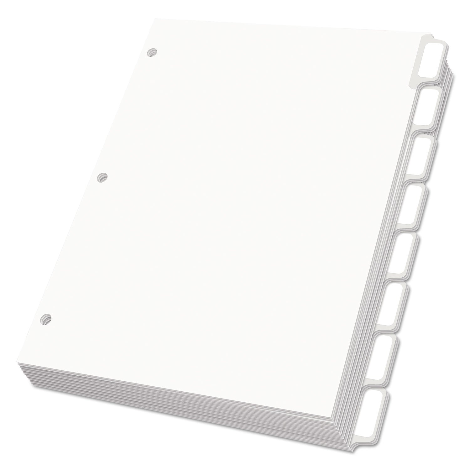 Custom Label Tab Dividers with Self-Adhesive Tab Labels, 8-Tab, 11 x 8.5, White, 25 Sets -