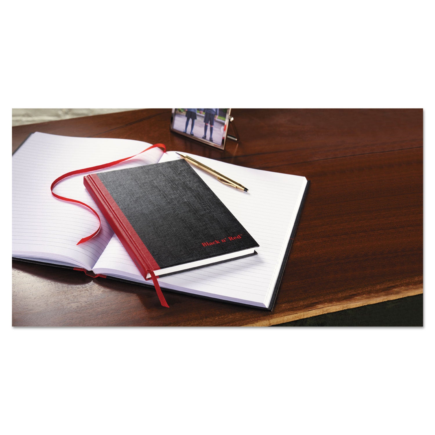 Hardcover Casebound Notebooks, SCRIBZEE Compatible, 1-Subject, Wide/Legal Rule, Black Cover, (96) 8.25 x 5.63 Sheets -