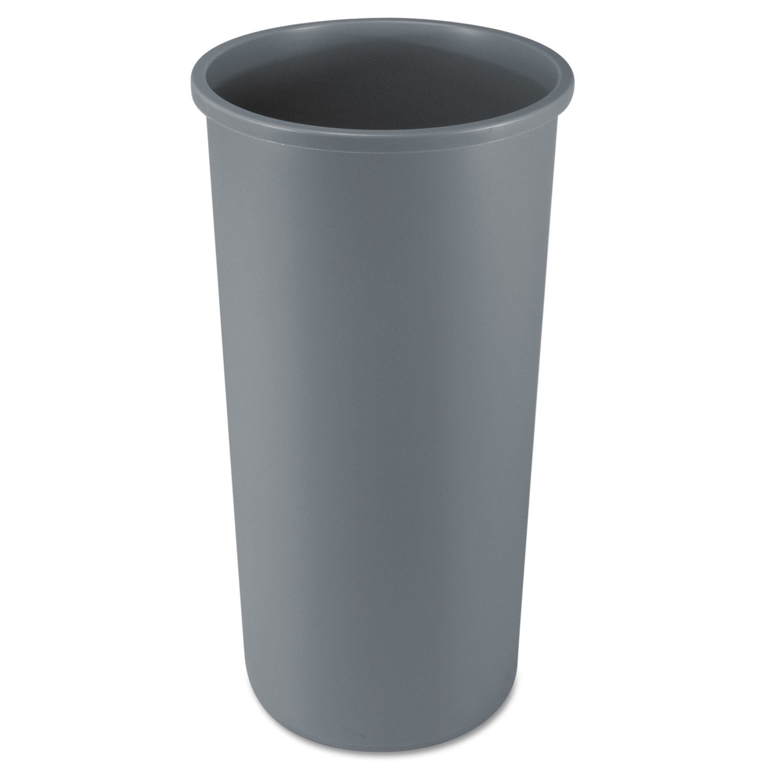 Untouchable Large Plastic Round Waste Receptacle, 22 gal, Plastic, Gray -