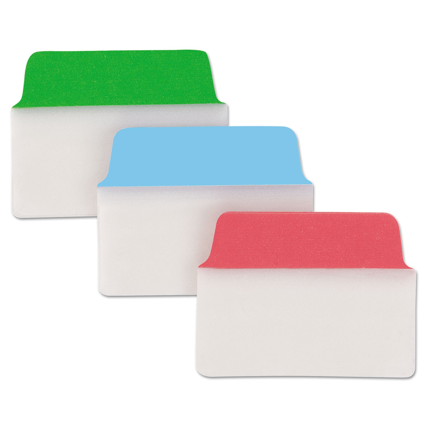 Ultra Tabs Repositionable Tabs, Standard: 2" x 1.5", 1/5-Cut, Assorted Colors (Blue, Green and Red), 24/Pack -