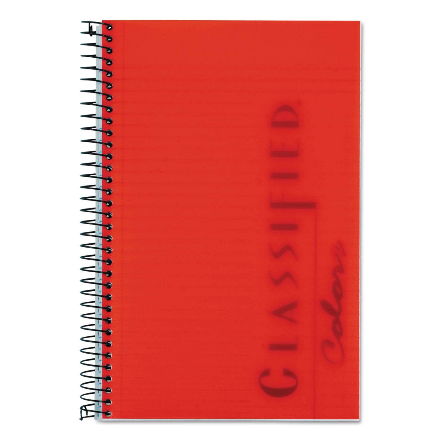 Color Notebooks, 1-Subject, Narrow Rule, Ruby Red Cover, (100) 8.5 x 5.5 White Sheets -