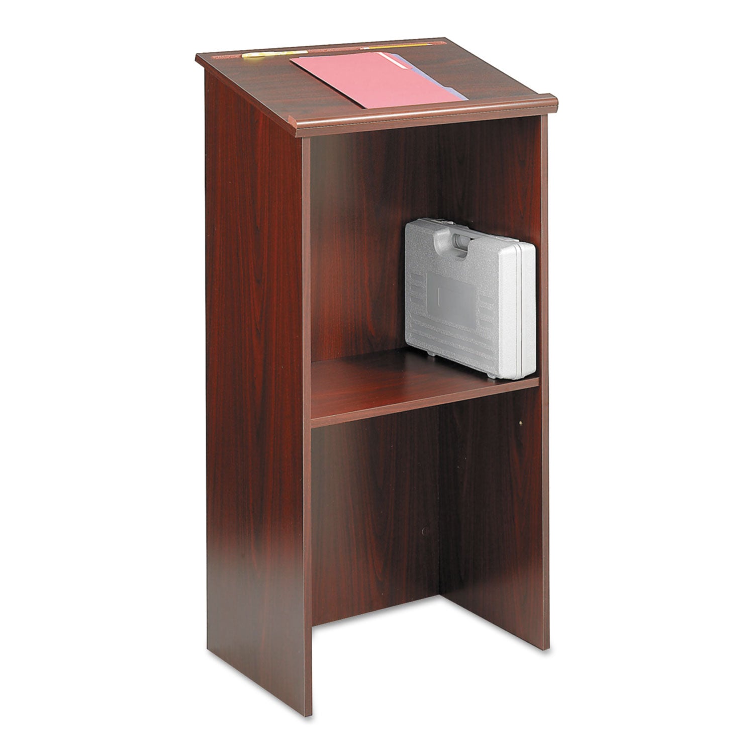 Stand-Up Lectern, 23 x 15.75 x 46, Mahogany -