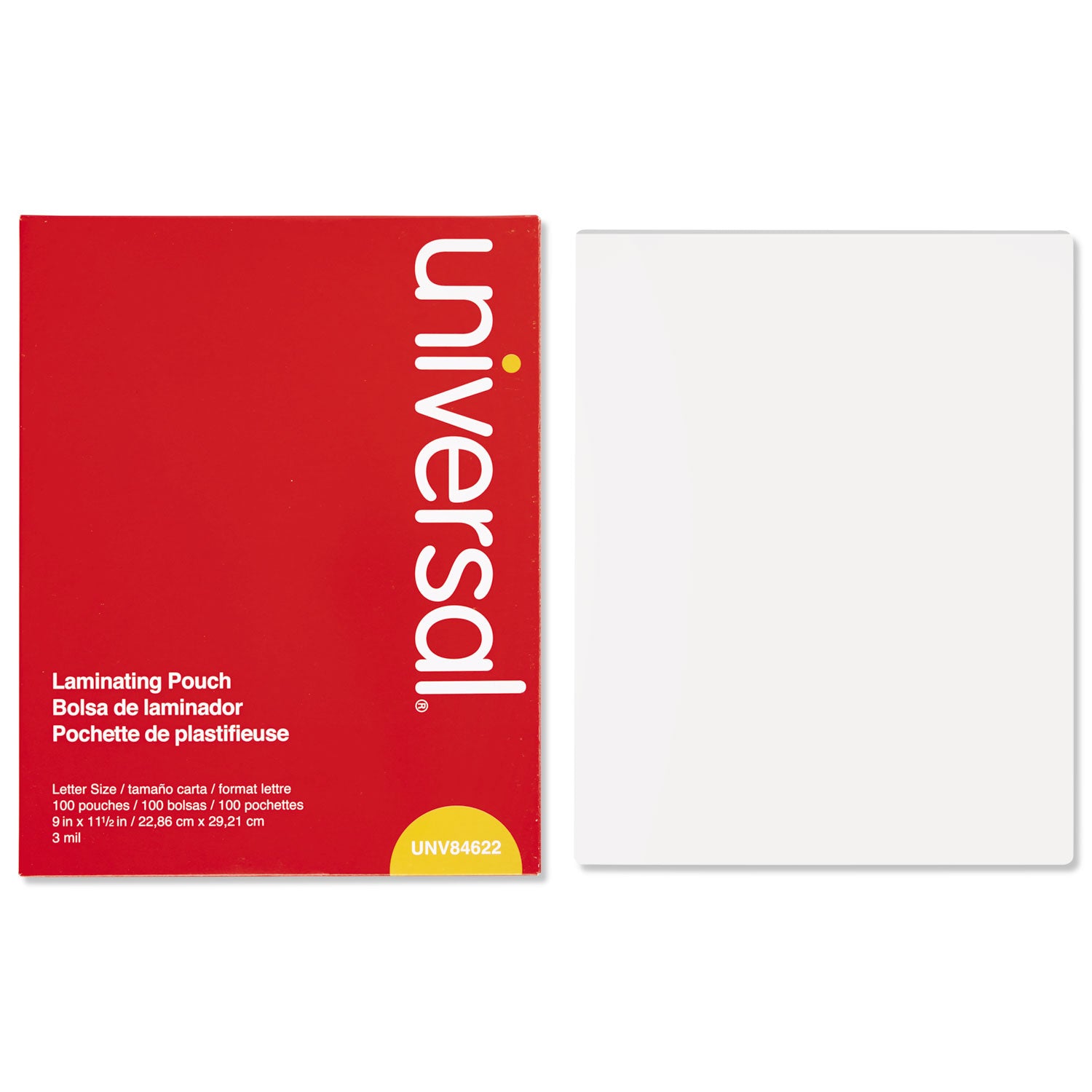 Laminating Pouches, 3 mil, 9" x 11.5", Gloss Clear, 100/Box -