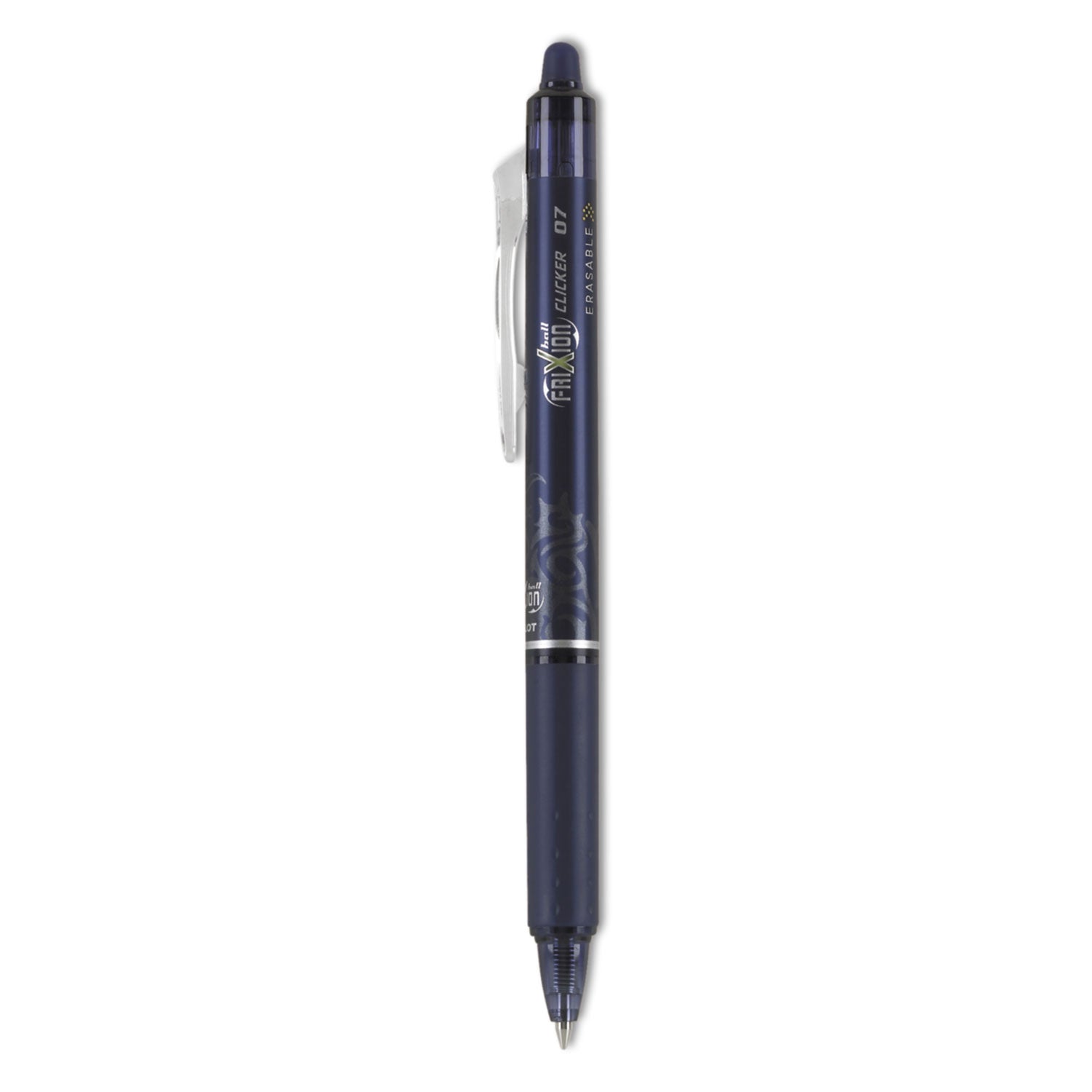 FriXion Clicker Erasable Gel Pen, Retractable, Fine 0.7 mm, Navy Ink, Navy Barrel -