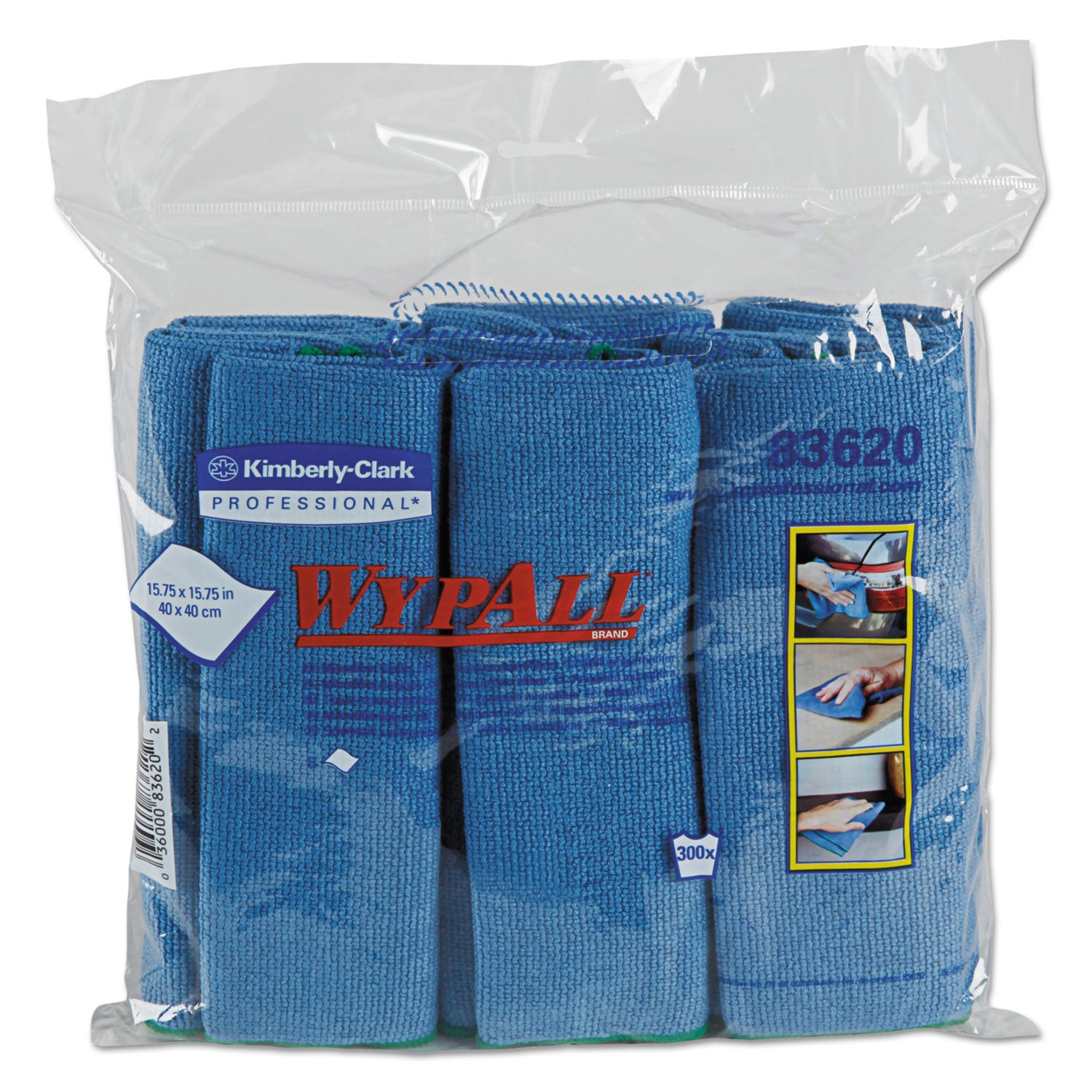 Microfiber Cloths, Reusable, 15.75 x 15.75, Blue, 24/Carton -