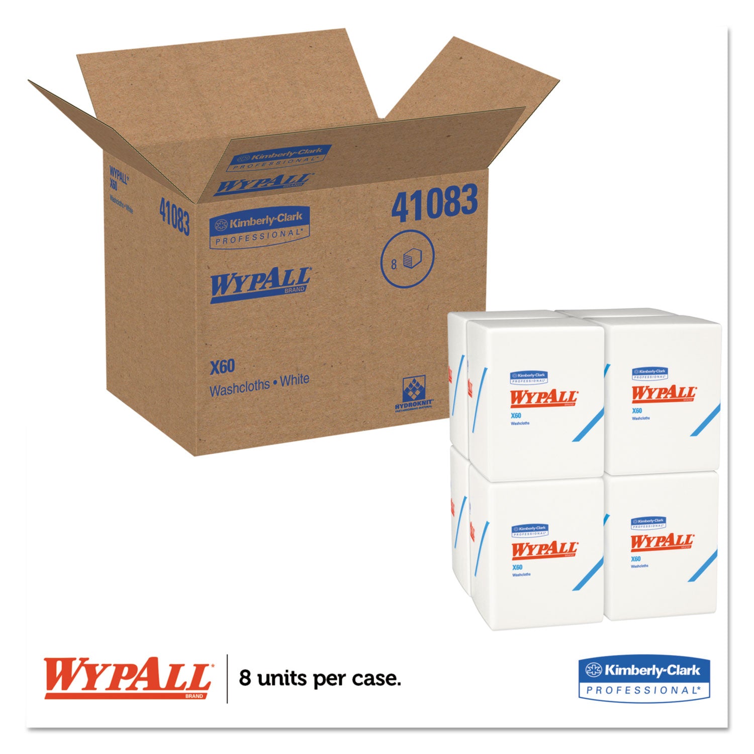 General Clean X60 Cloths, 1/4 Fold, 12.5 x 10, White, 70/Pack, 8 Packs/Carton -