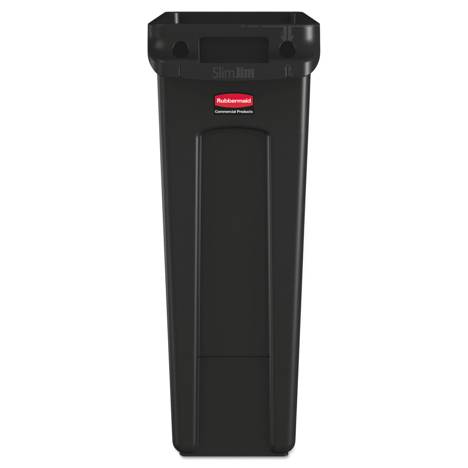 Slim Jim with Venting Channels, 23 gal, Plastic, Black -