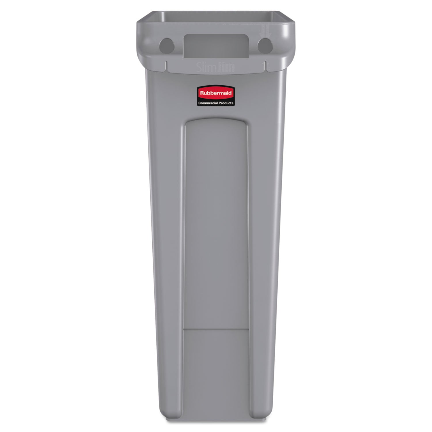 Slim Jim with Venting Channels, 23 gal, Plastic, Gray -