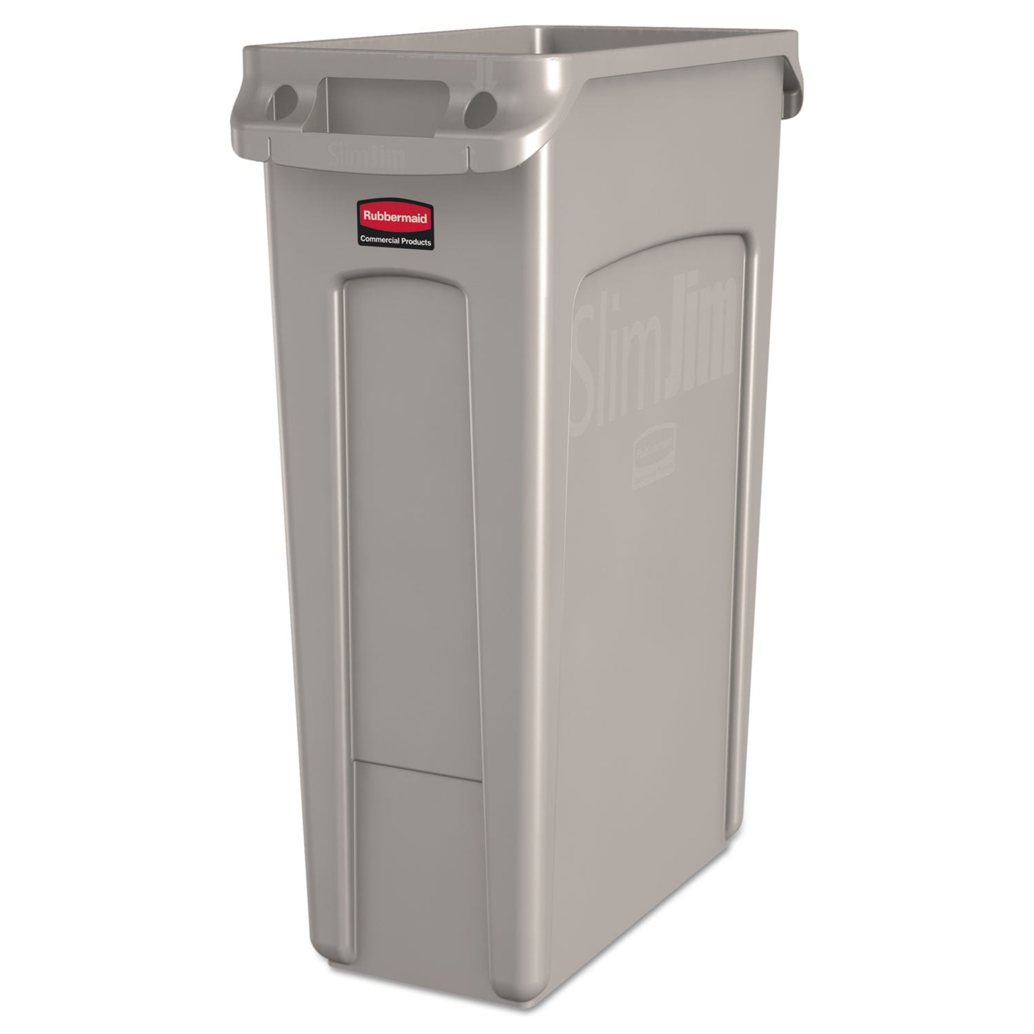 Slim Jim with Venting Channels, 23 gal, Plastic, Beige -