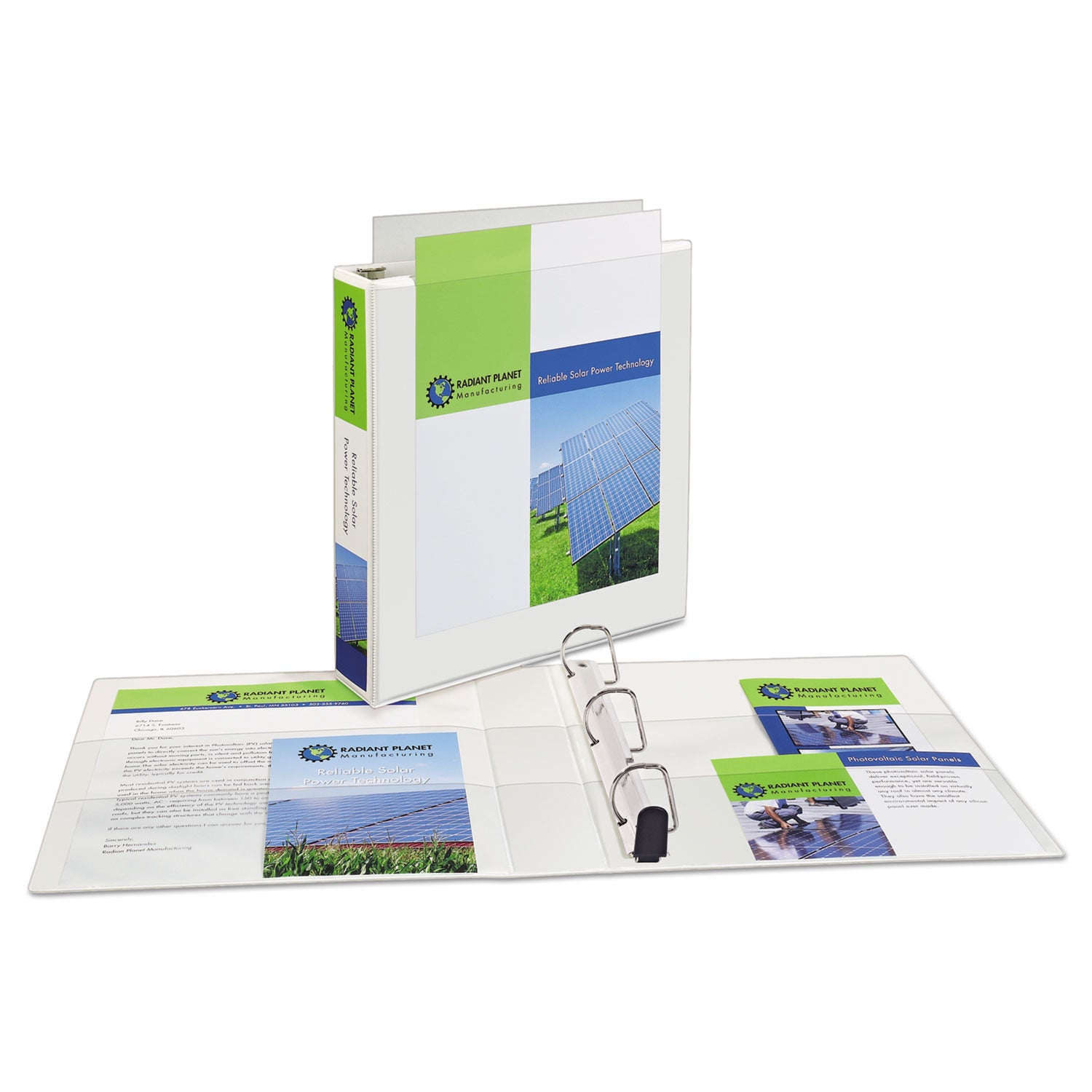 Heavy-Duty Non Stick View Binder with DuraHinge and Slant Rings, 3 Rings, 1.5" Capacity, 11 x 8.5, White, (5404) -