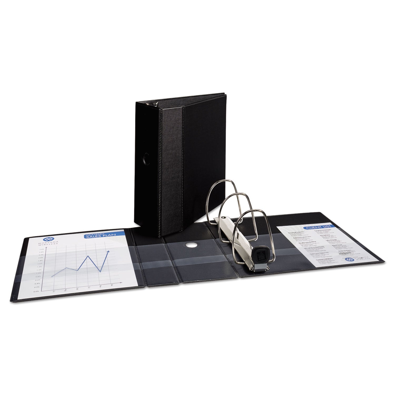 Heavy-Duty Non-View Binder with DuraHinge, Locking One Touch EZD Rings and Thumb Notch, 3 Rings, 5" Capacity, 11 x 8.5, Black -