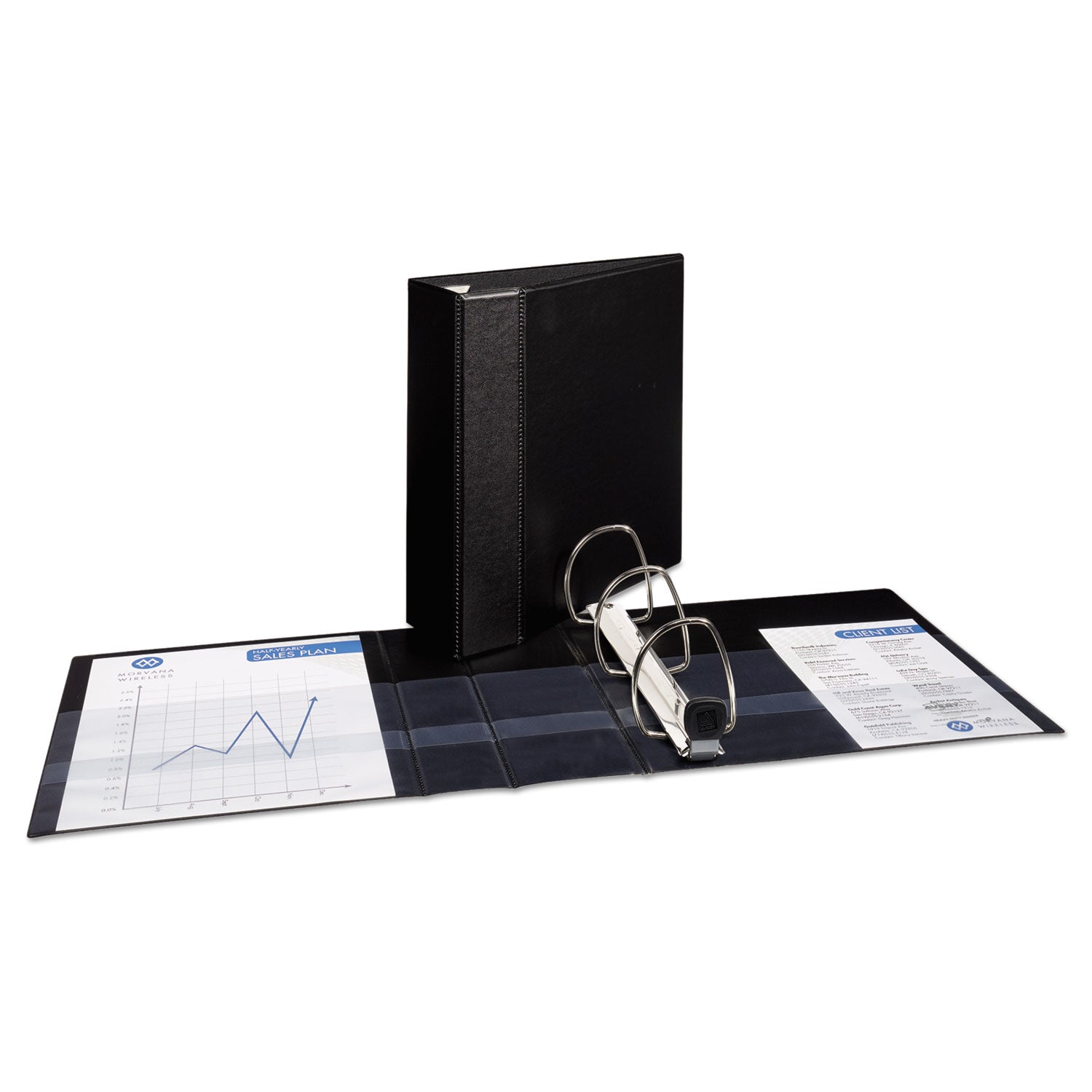Heavy-Duty Non-View Binder with DuraHinge and Locking One Touch EZD Rings, 3 Rings, 4" Capacity, 11 x 8.5, Black -