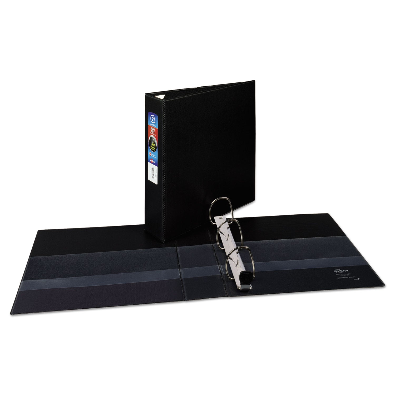 Heavy-Duty Non-View Binder with DuraHinge and One Touch EZD Rings, 3 Rings, 2" Capacity, 11 x 8.5, Black -
