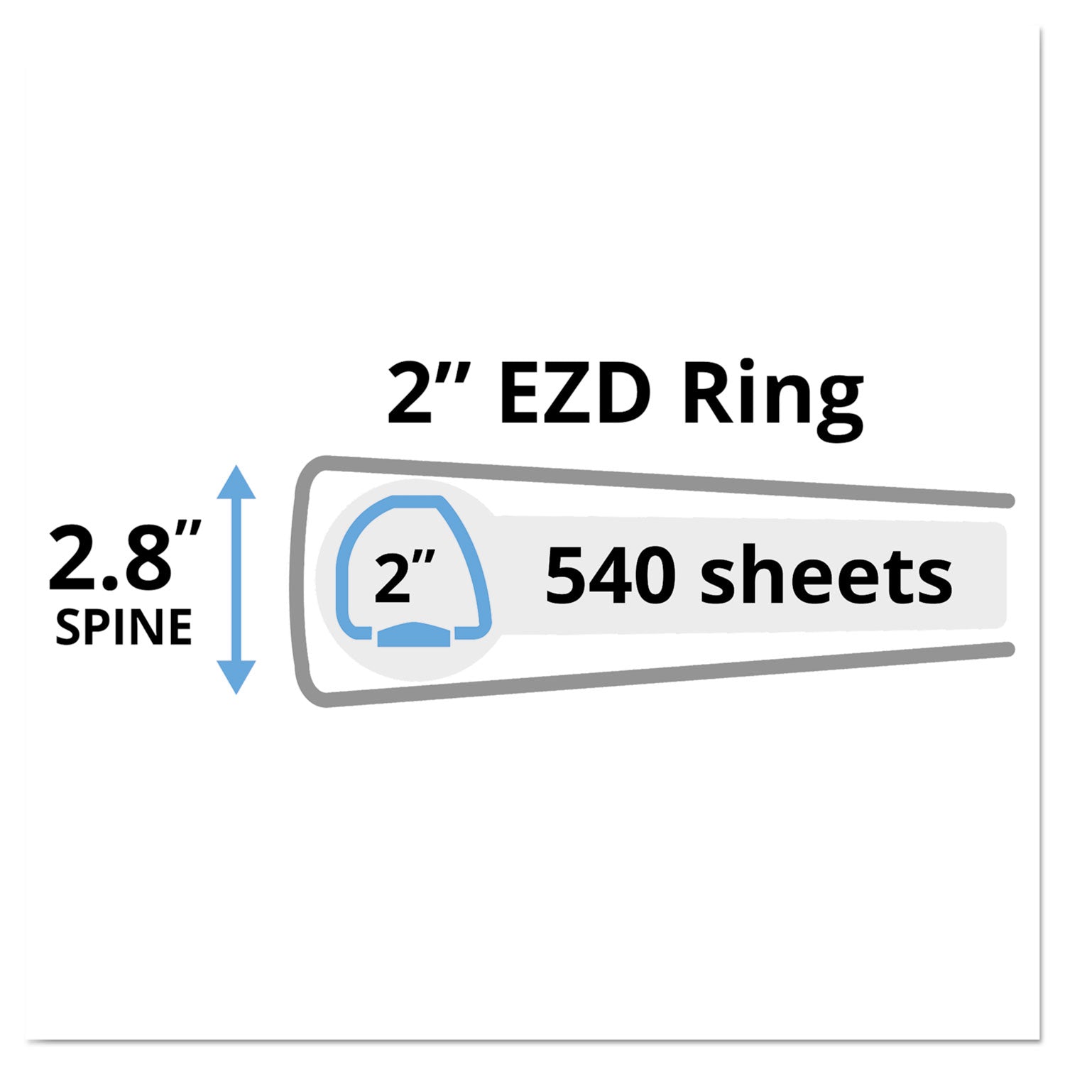 Durable View Binder with DuraHinge and EZD Rings, 3 Rings, 2" Capacity, 11 x 8.5, Black, (9500) -